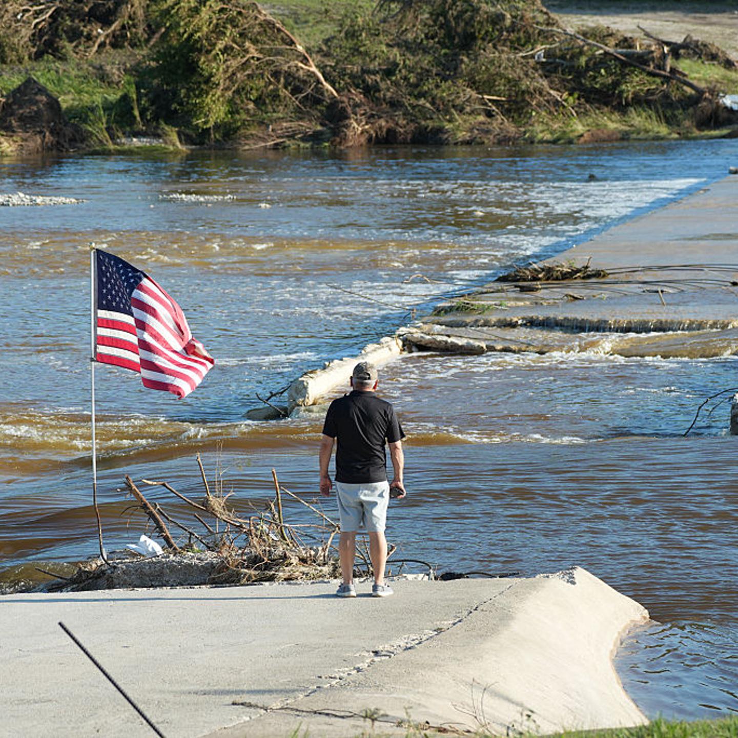 Guadalupe River after floodwaters recede in Texas