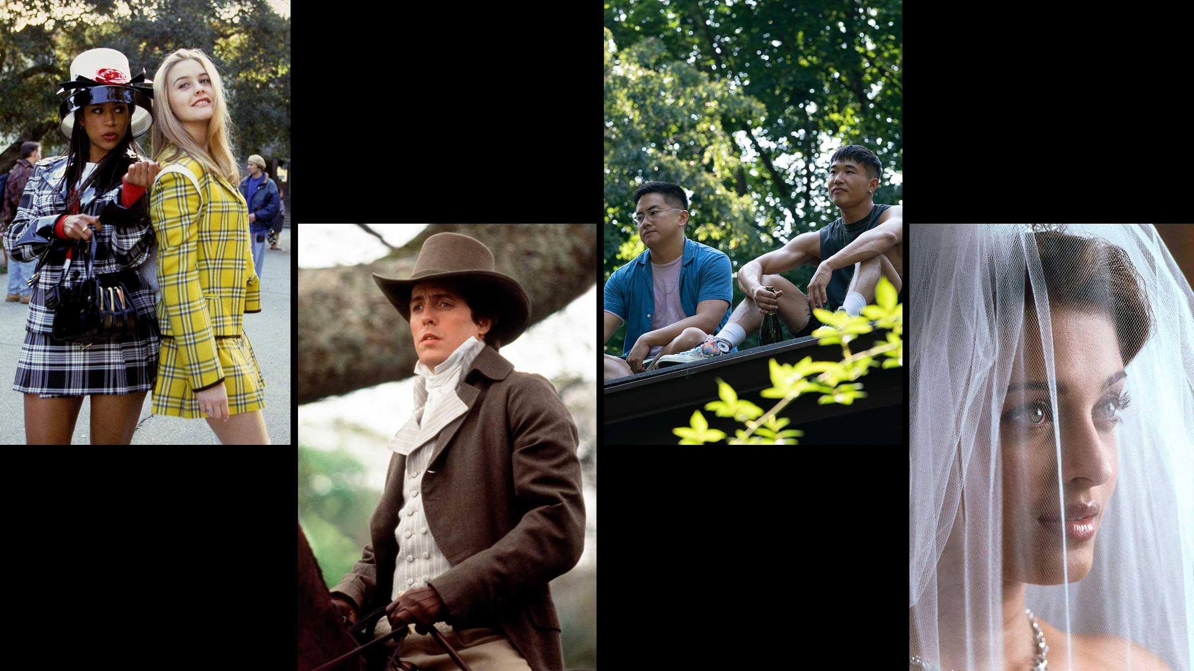 Stills from Clueless, Sense and Sensibility, Fire Island, and Bride and Prejudice