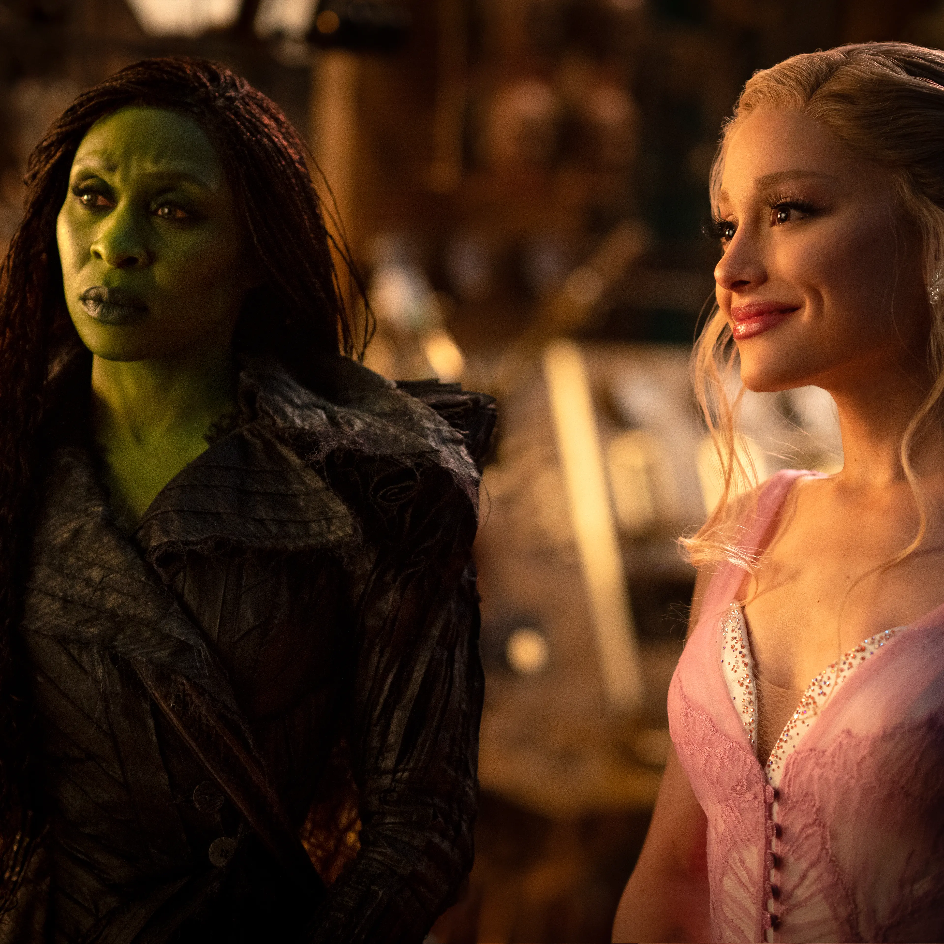 Cynthia Erivo as Elphaba and Ariana Grande as Glinda in 'Wicked: For Good.'