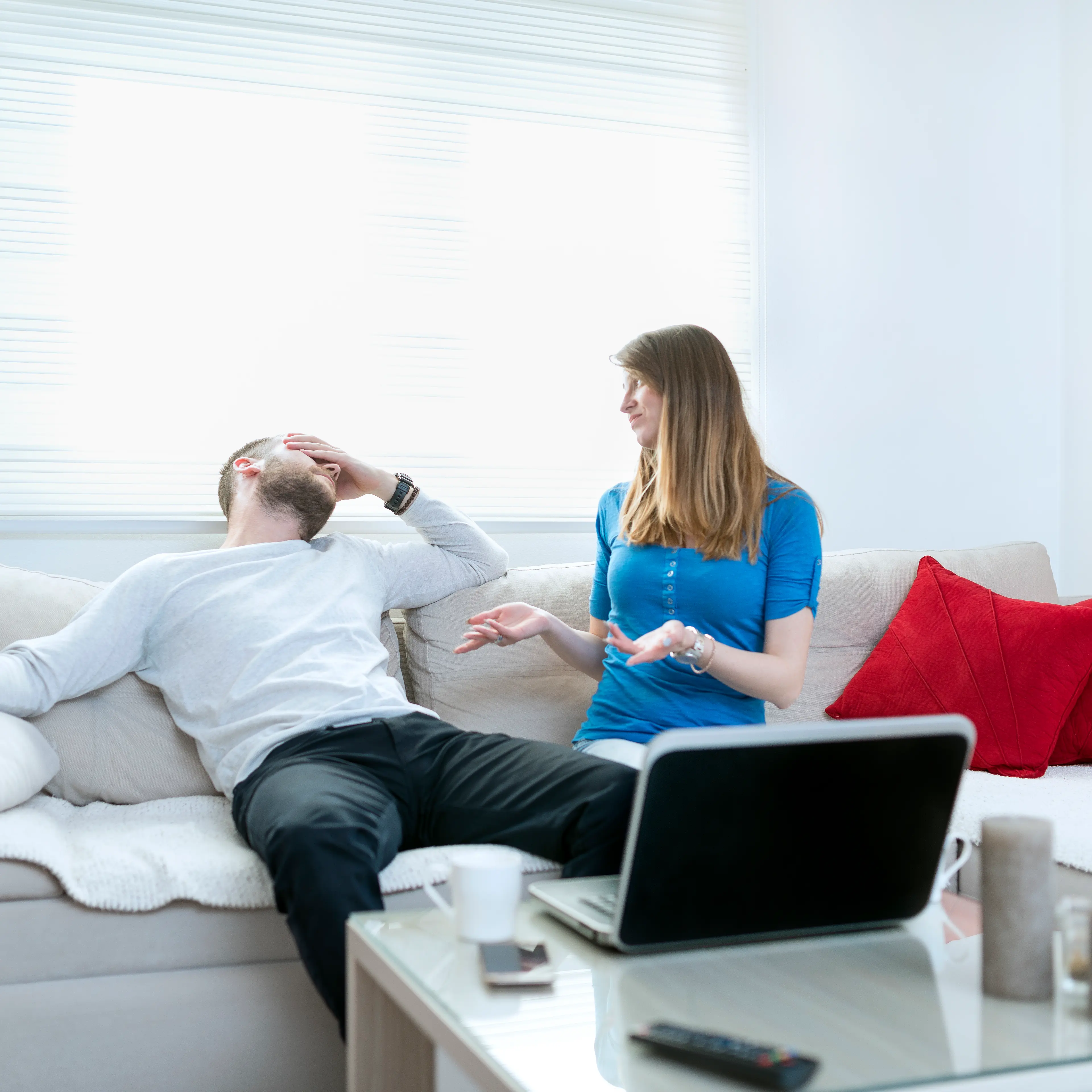 Man Suffering from Headache while Woman Quarreling