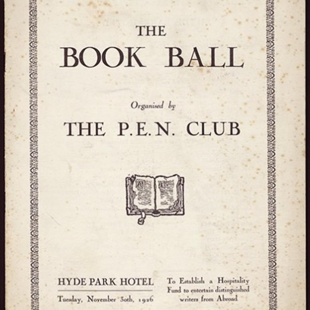 Program for the P.E.N. Club Book Ball held at the Hyde Park Hotel in London on Nov. 30, 1926