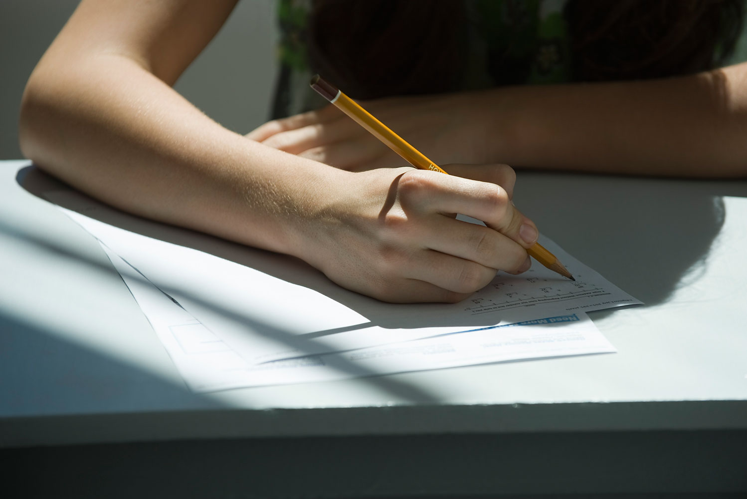Student taking a test
