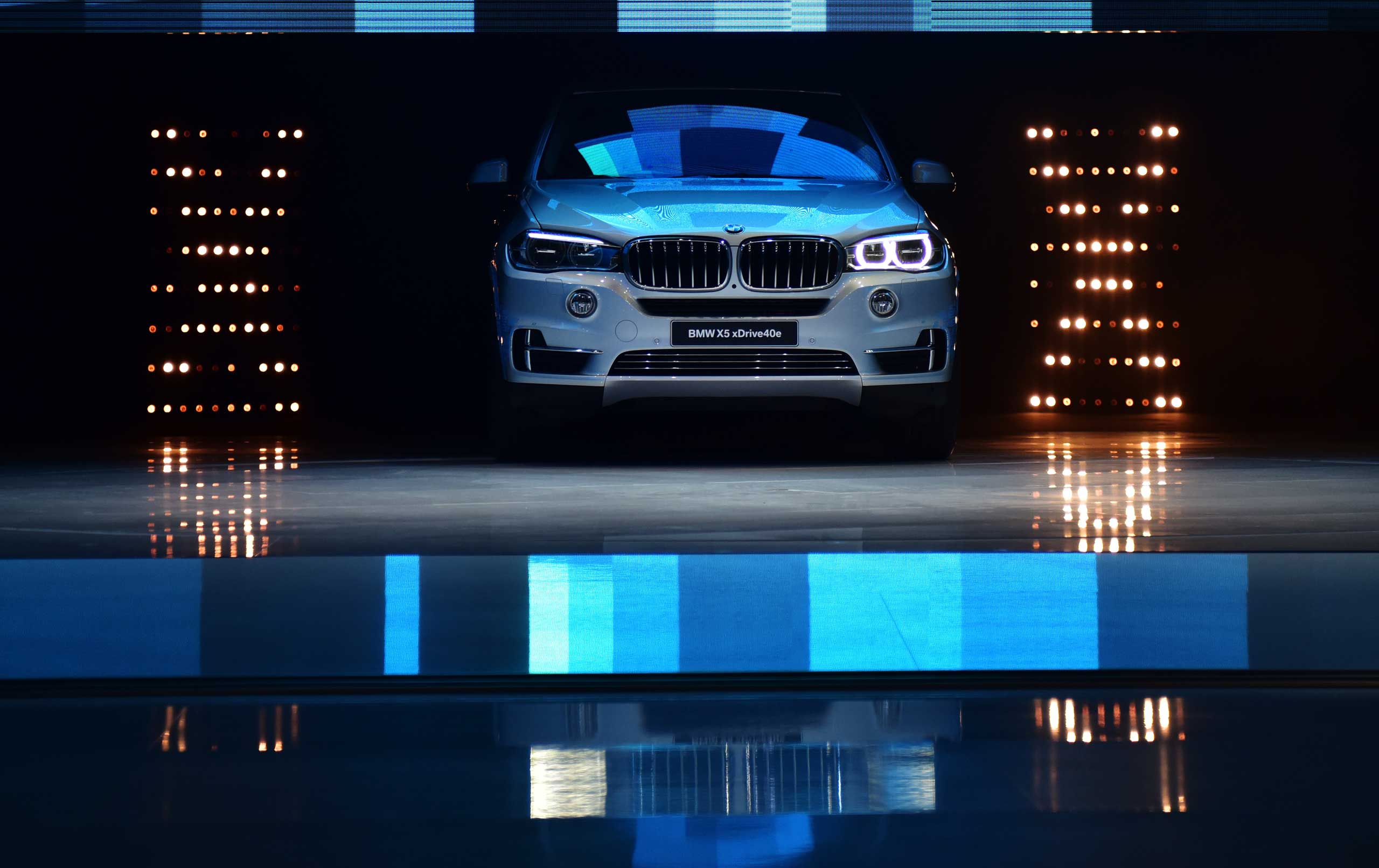 A BMW X5 xDrive 40e is displayed at the 16th Shanghai International Automobile Industry Exhibition in Shanghai on April 20, 2015.