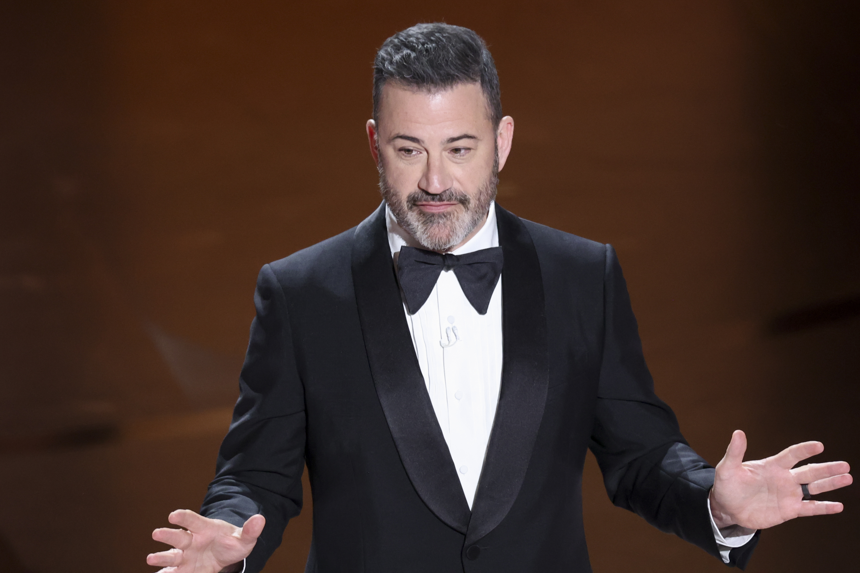 Jimmy Kimmel hosts the 96th Academy Awards at the Dolby Theatre in Los Angeleson March 10, 2024.