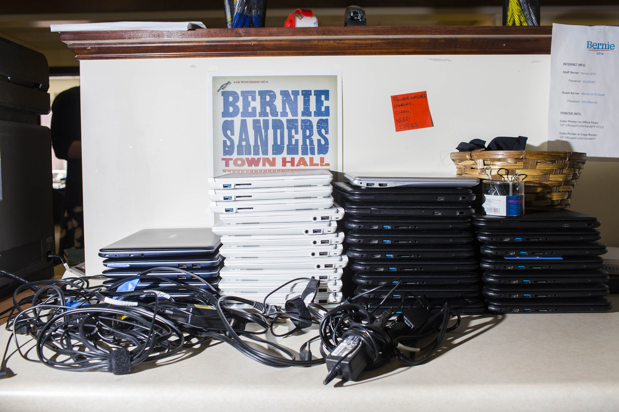 BURLINGTON, VT - MAY 23: Scenes from Inside the campaign headquarters of Bernie Sanders on May 23, 2016, in Burlington, VT. (Photo by Landon Nordeman)