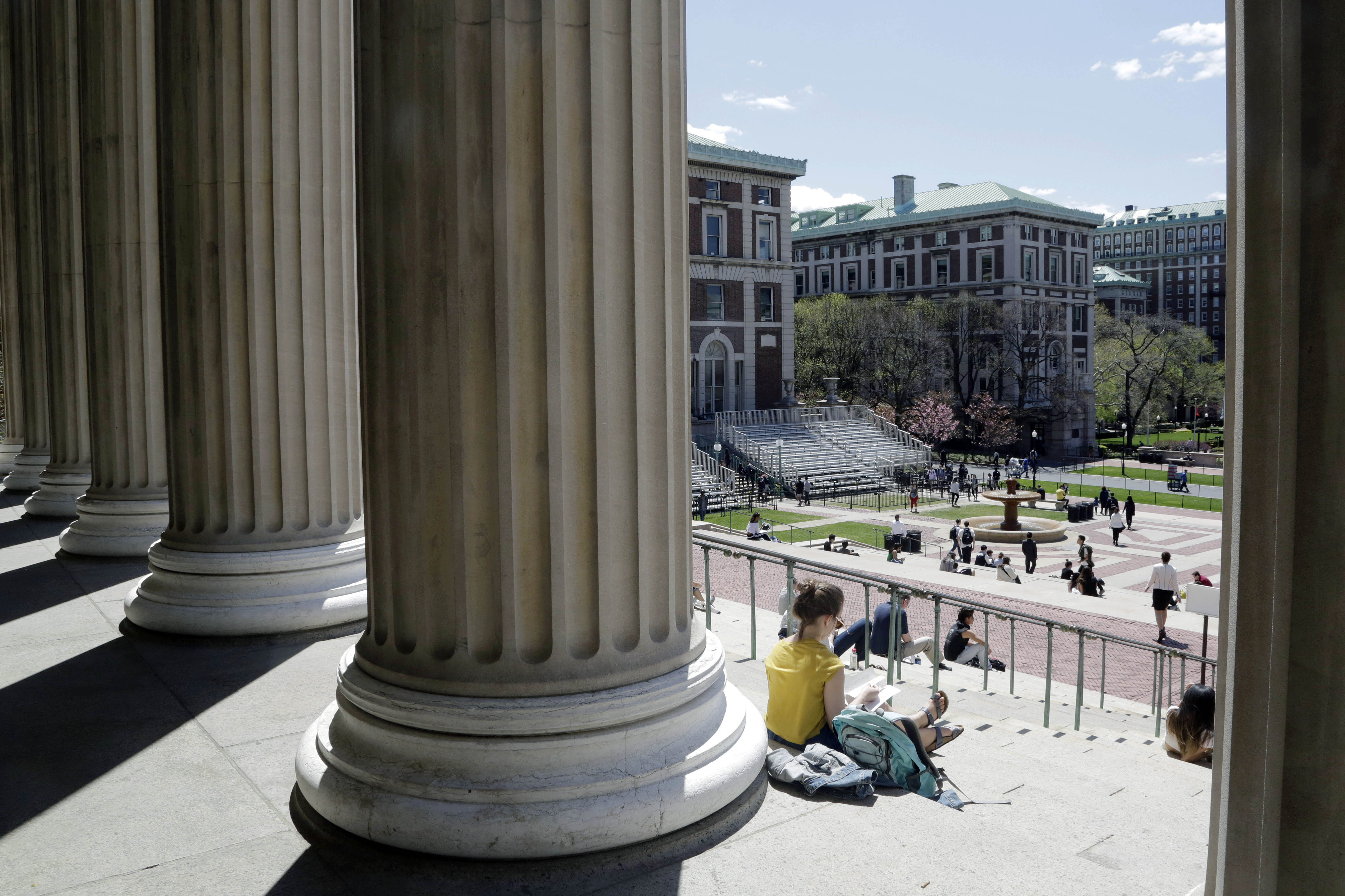 Students at Columbia University in New York, April 29, 2015.