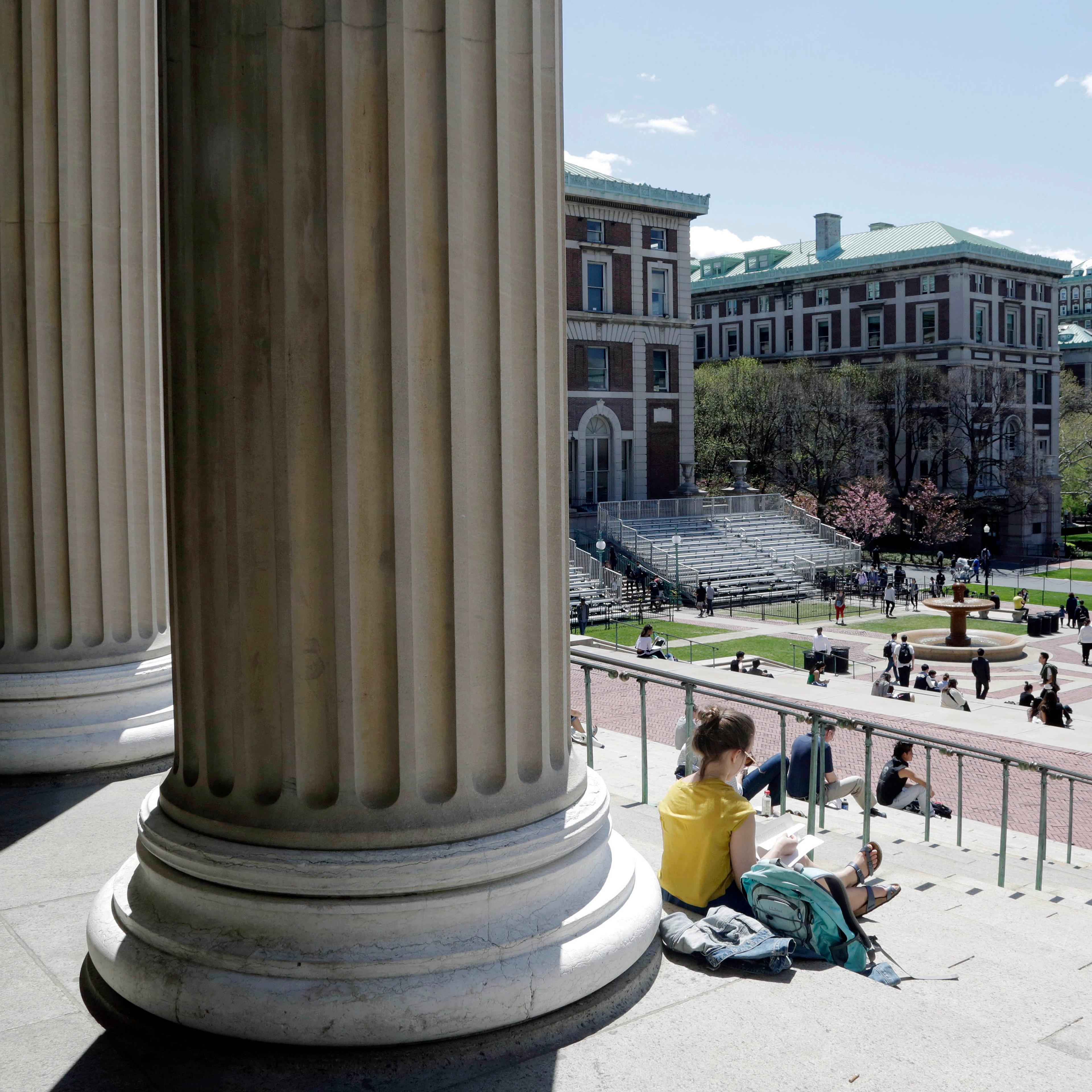Students at Columbia University in New York, April 29, 2015.