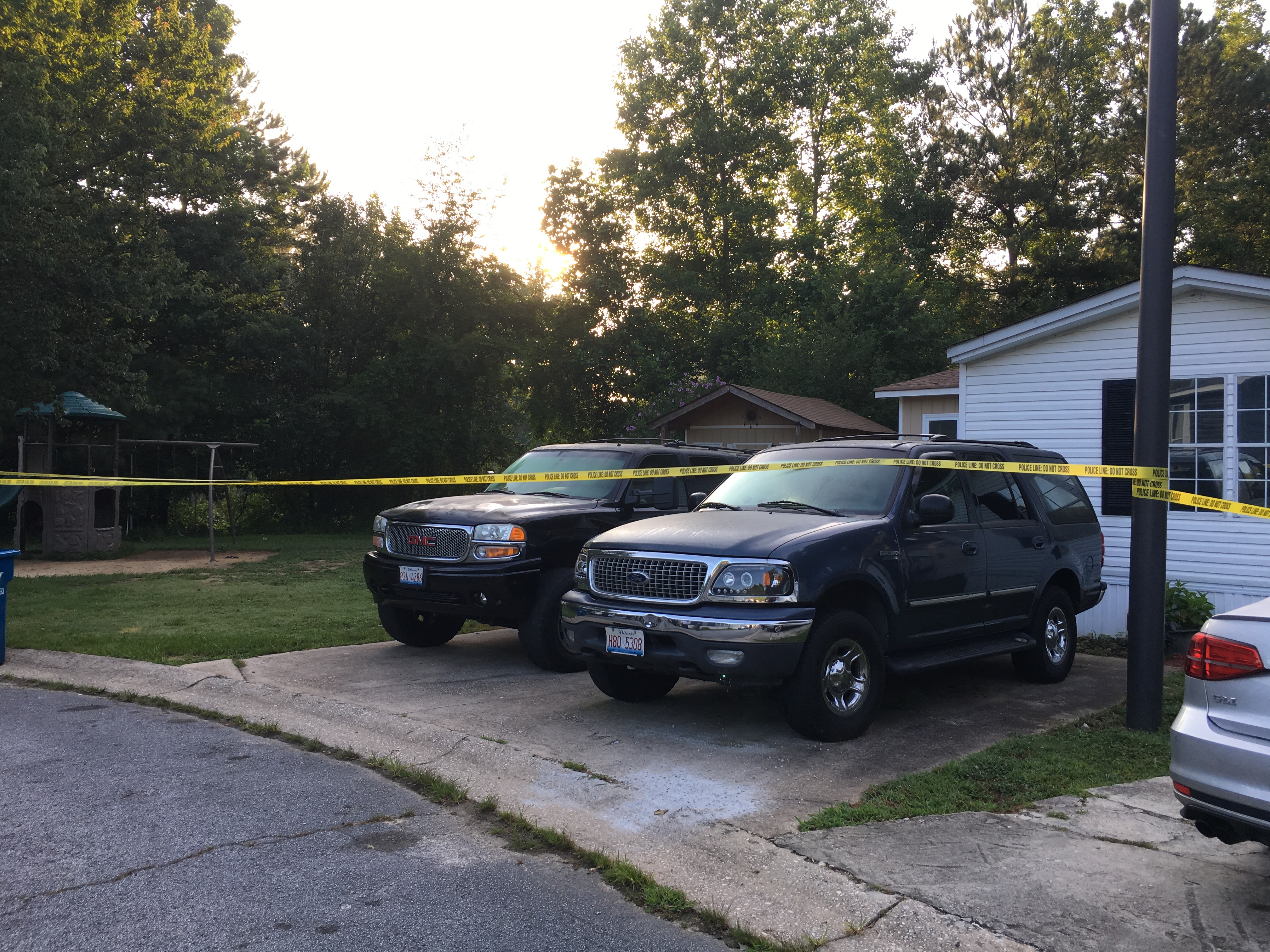 The outside of the house in Loganville where the bodies were found on Thursday, July 6.