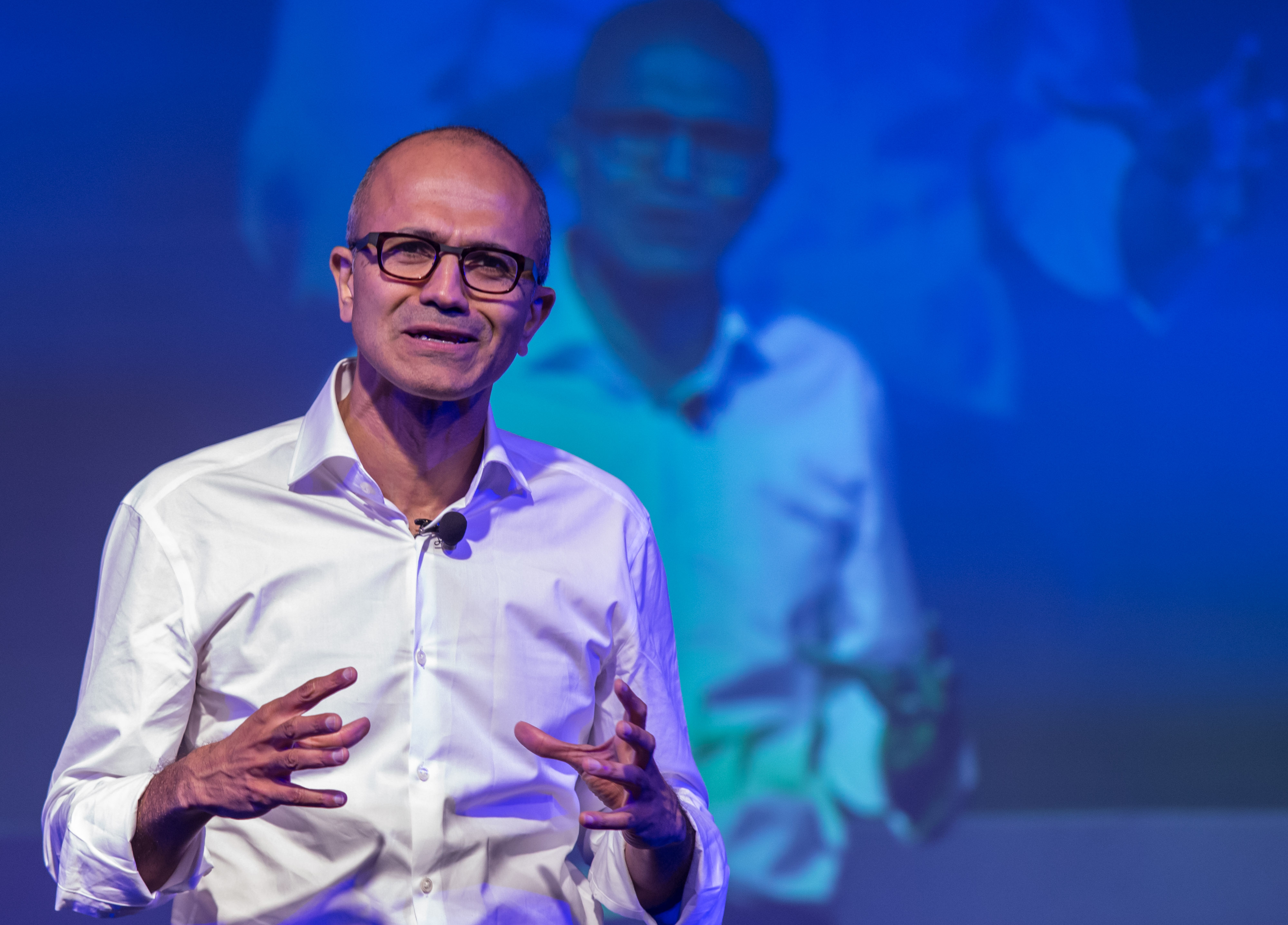 Microsoft Corp Chief Executive Officer Satya NadellaSpeaks At Company Event