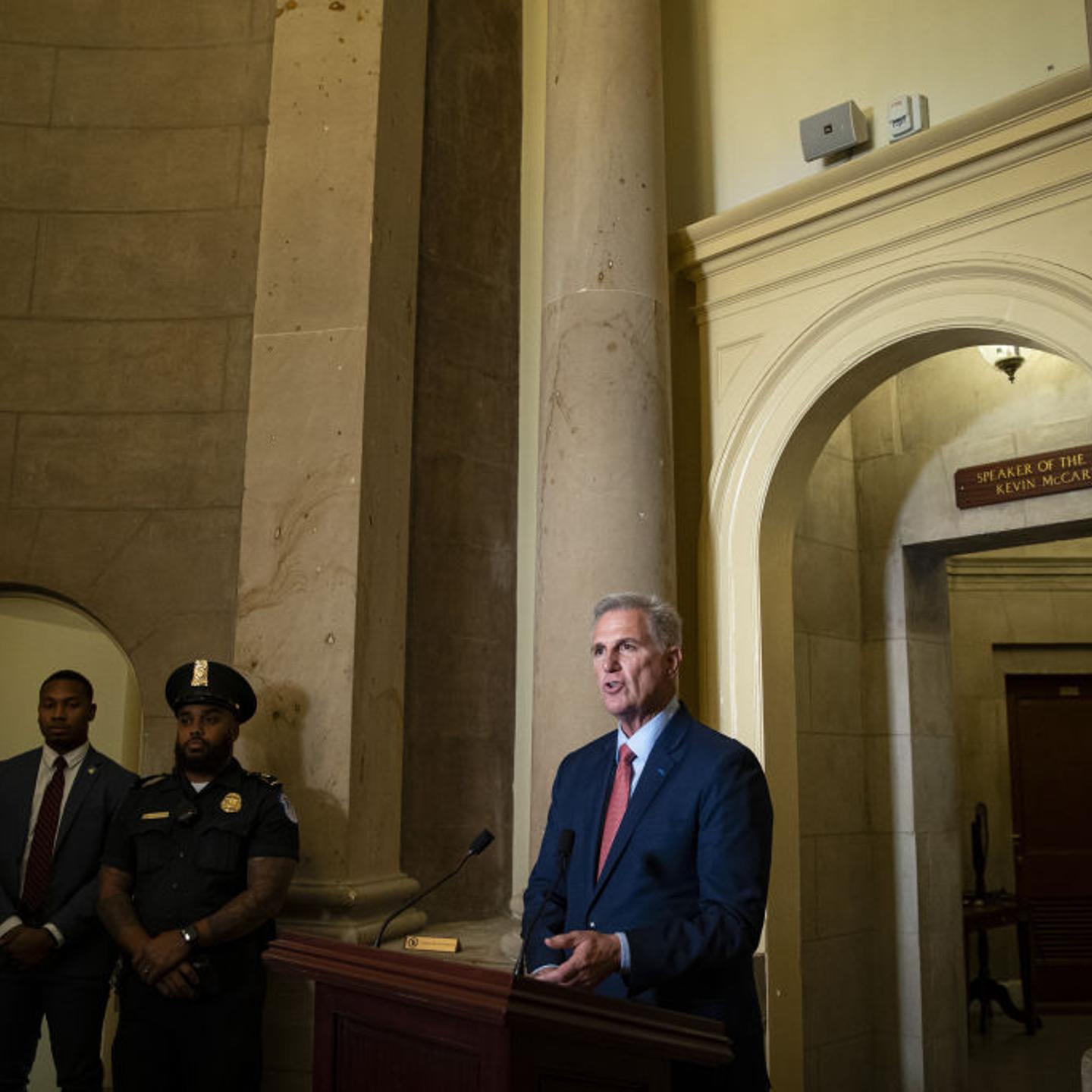 House Speaker McCarthy Addresses Members Of The Media