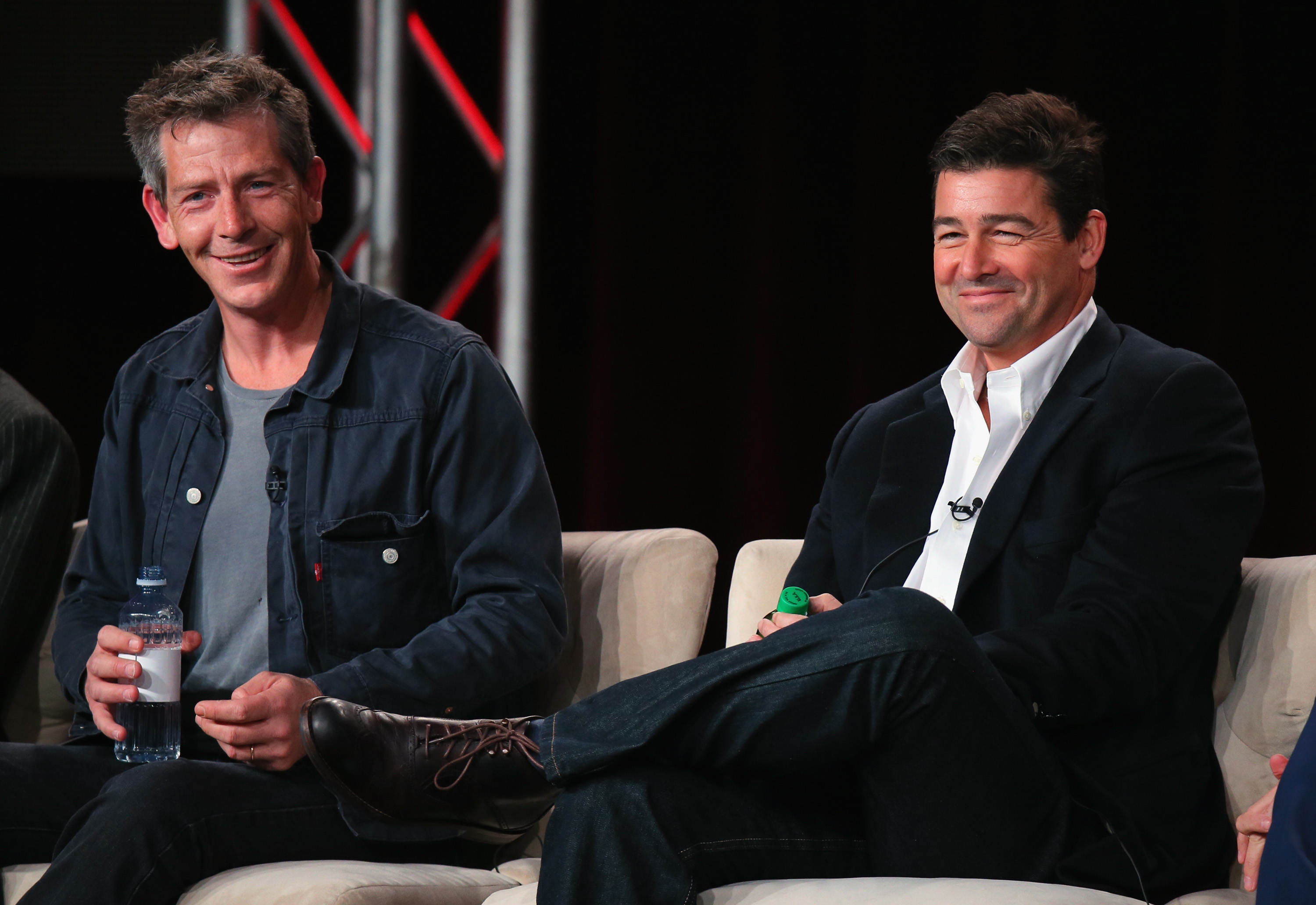 Ben Mendelsohn (L) and Kyle Chandler (R) during the Netflix TCA Press Tour at Langham Hotel on Jan. 7, 2015 in Pasadena, Calif.