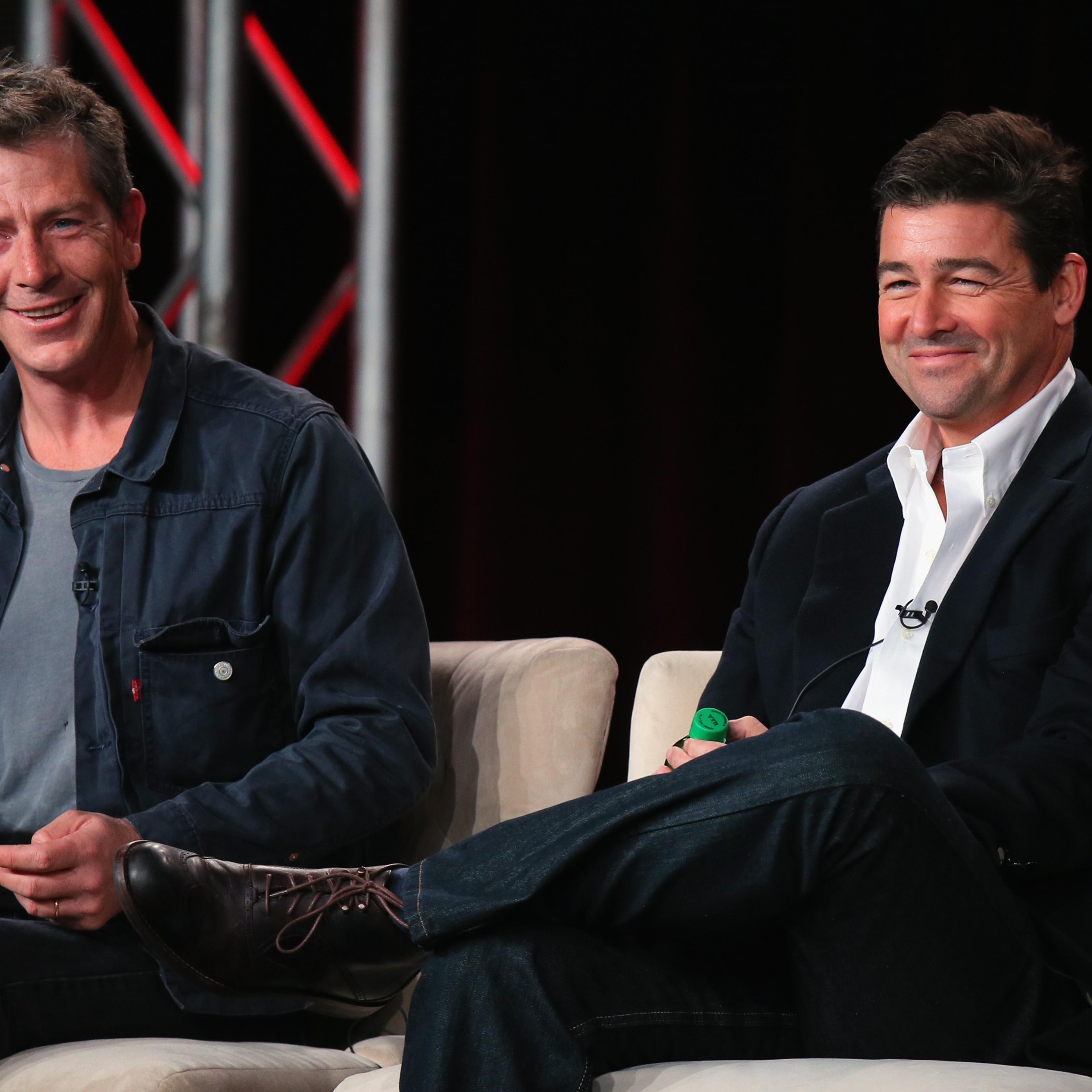 Ben Mendelsohn (L) and Kyle Chandler (R) during the Netflix TCA Press Tour at Langham Hotel on Jan. 7, 2015 in Pasadena, Calif.