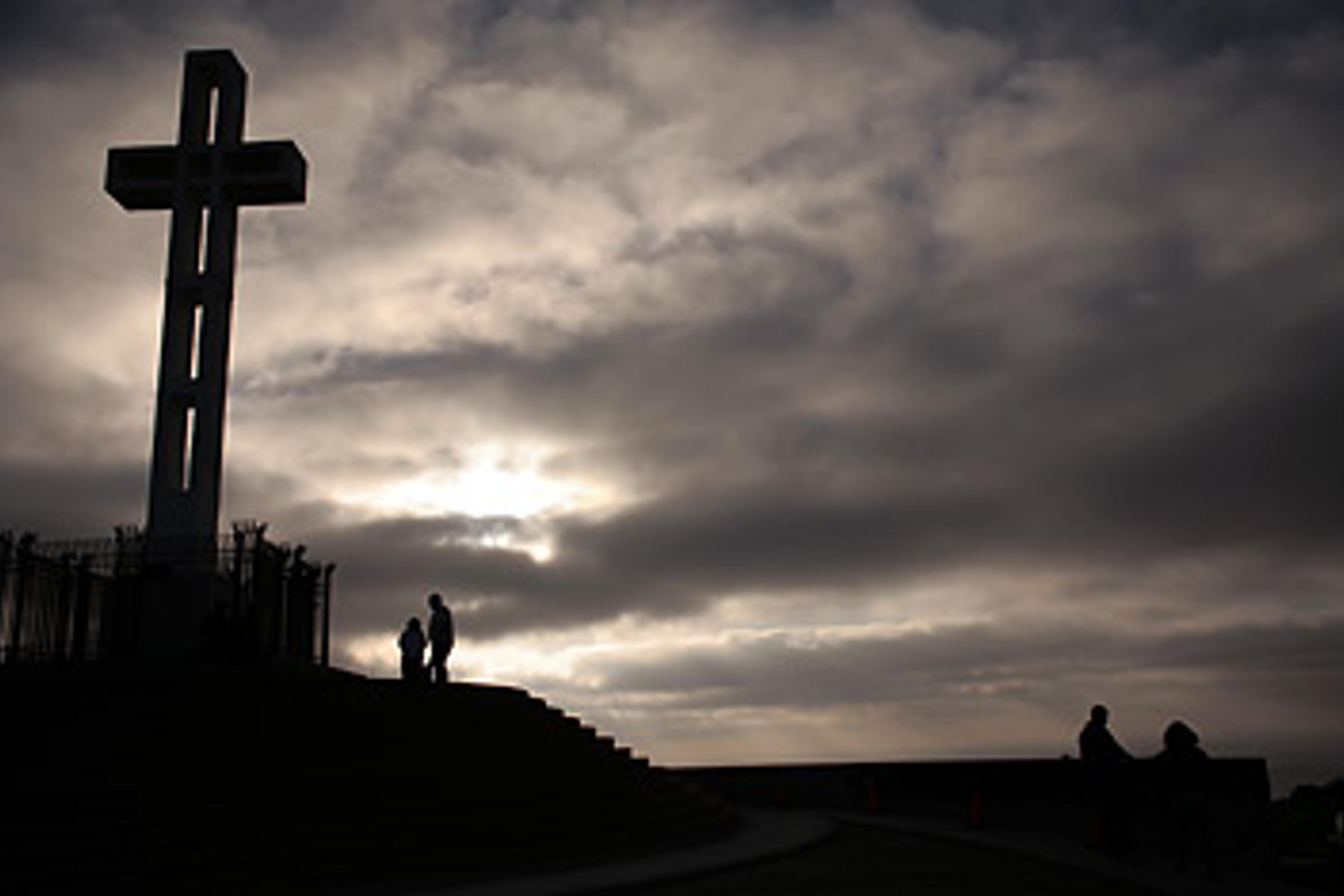 A 43-ft cross stands at the Mt. Soledad Veterans Memorial in San Diego.