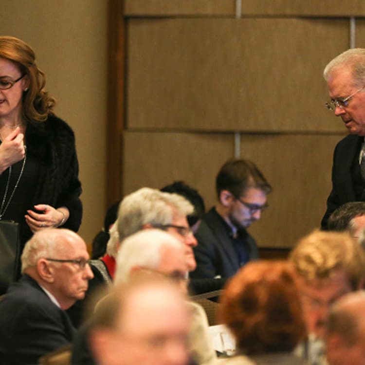 Billionaires Robert Mercer and his daughter Rebekah attend the 12th International Conference on Climate Change hosted by The Heartland Institute on March 23, 2017 in Washington, D.C. (Photo by Oliver Contreras/For The Washington Post via Getty Images)