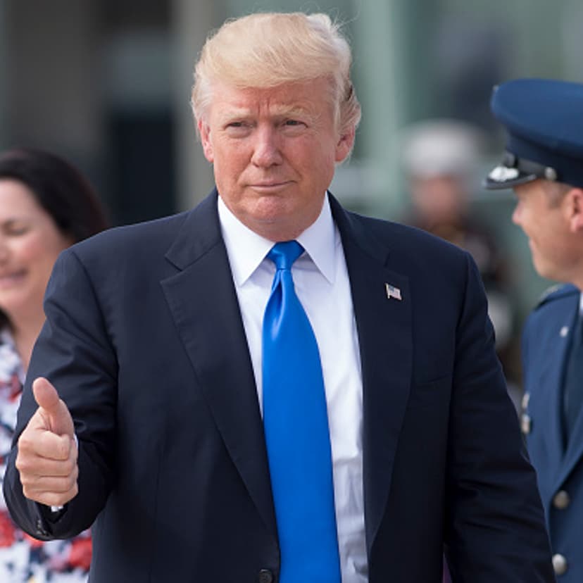 US President Donald Trump gives a thumbs-up as he walks to Air Force One prior to departure from Andrews Air Force Base in Maryland, July 25, 2017, en route to Ohio for a campaign rally.