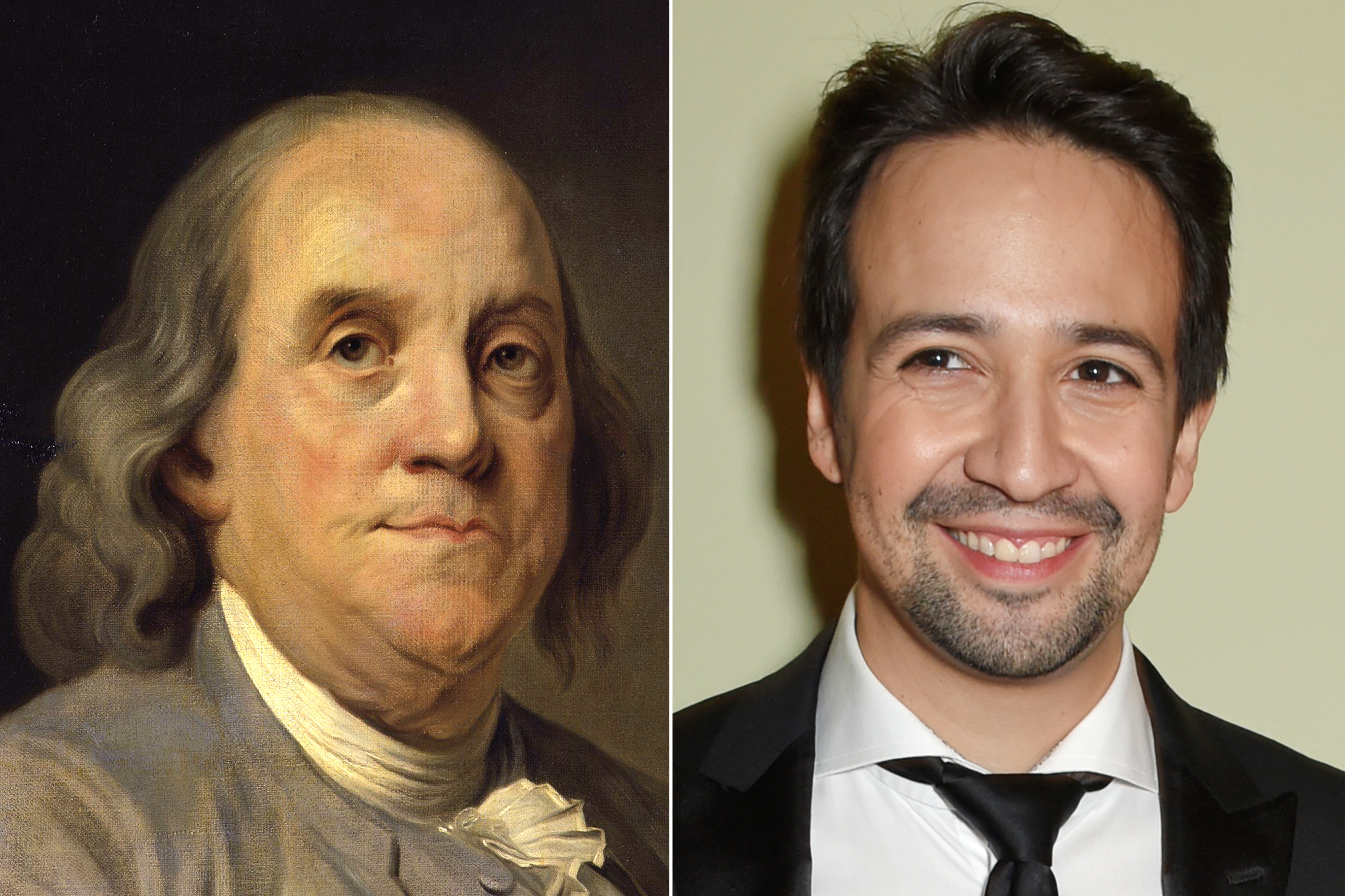 Ben Franklin and Lin-Manuel Miranda.