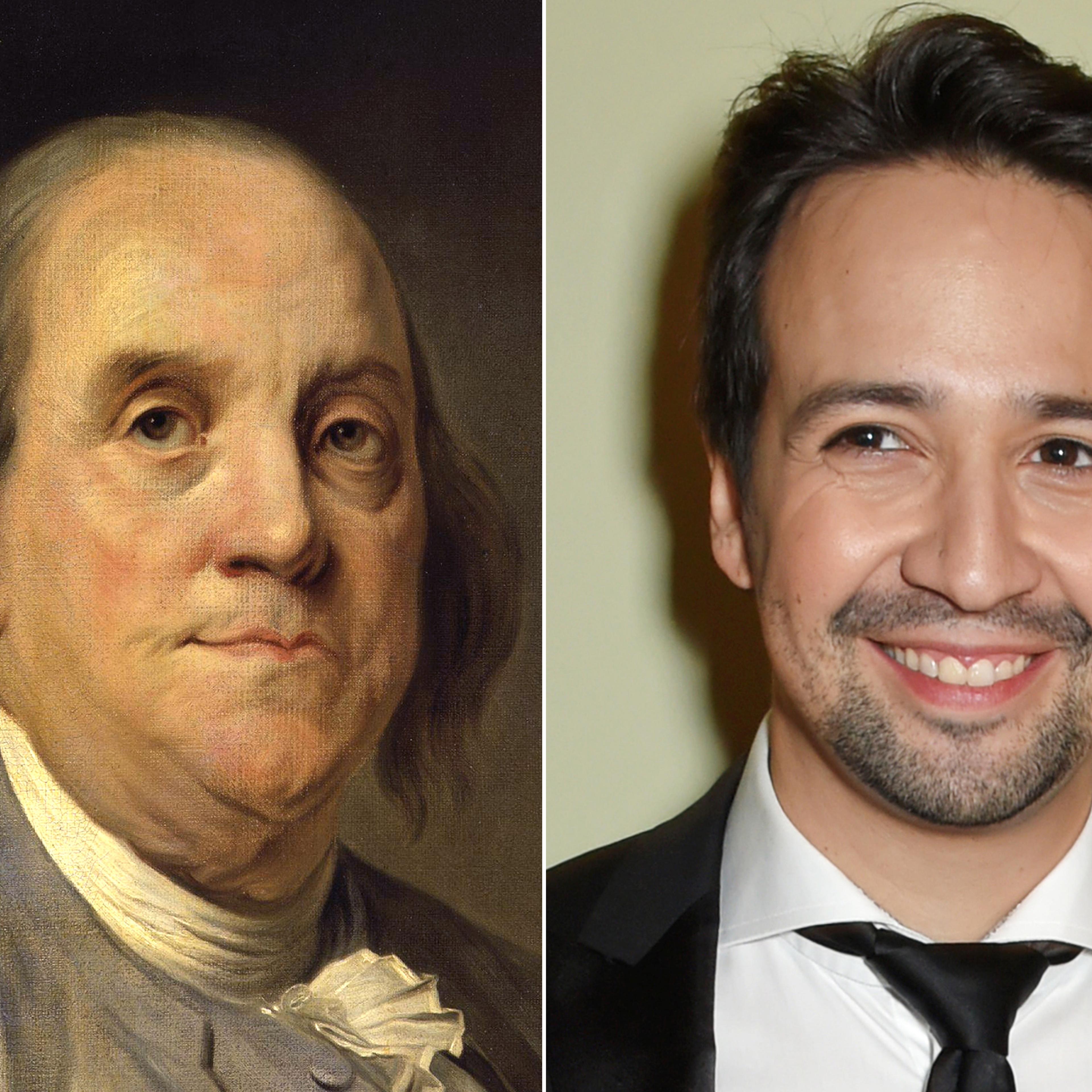 Ben Franklin and Lin-Manuel Miranda.