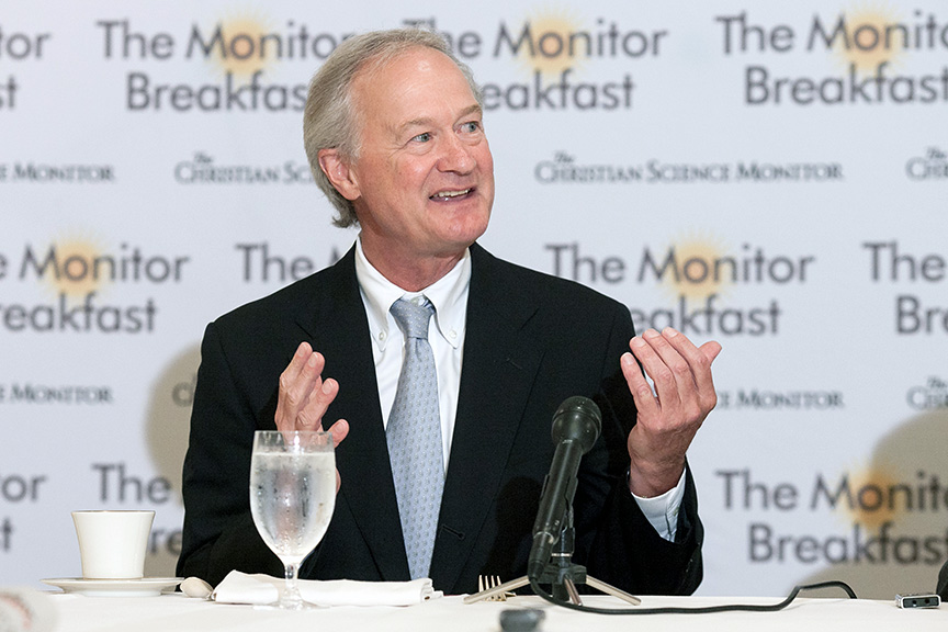 Former Rhode Island Gov. Lincoln Chafee speaks in Washington, D.C. on July 28, 2015.