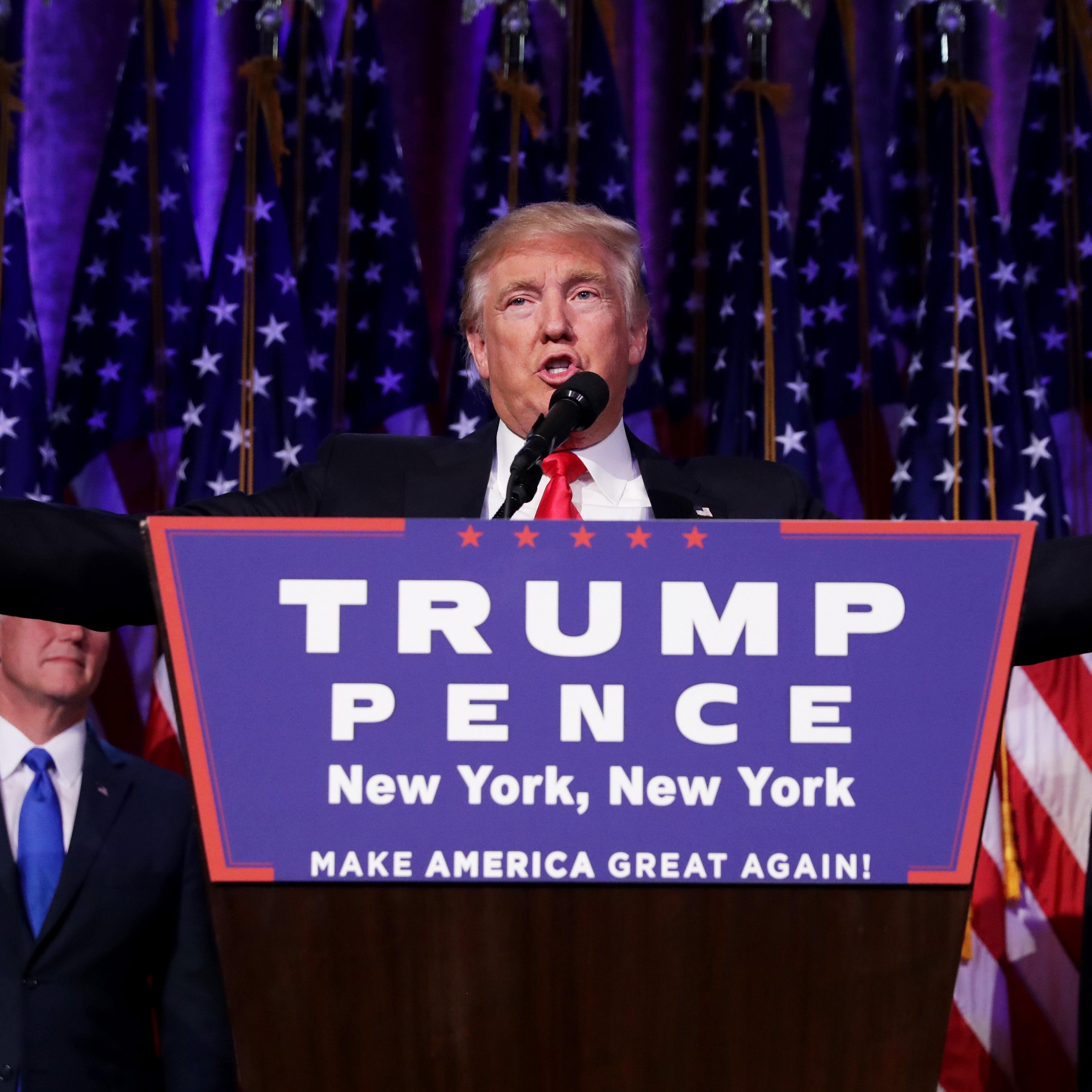 Republican Presidential Nominee Donald Trump Holds Election Night Event In New York City