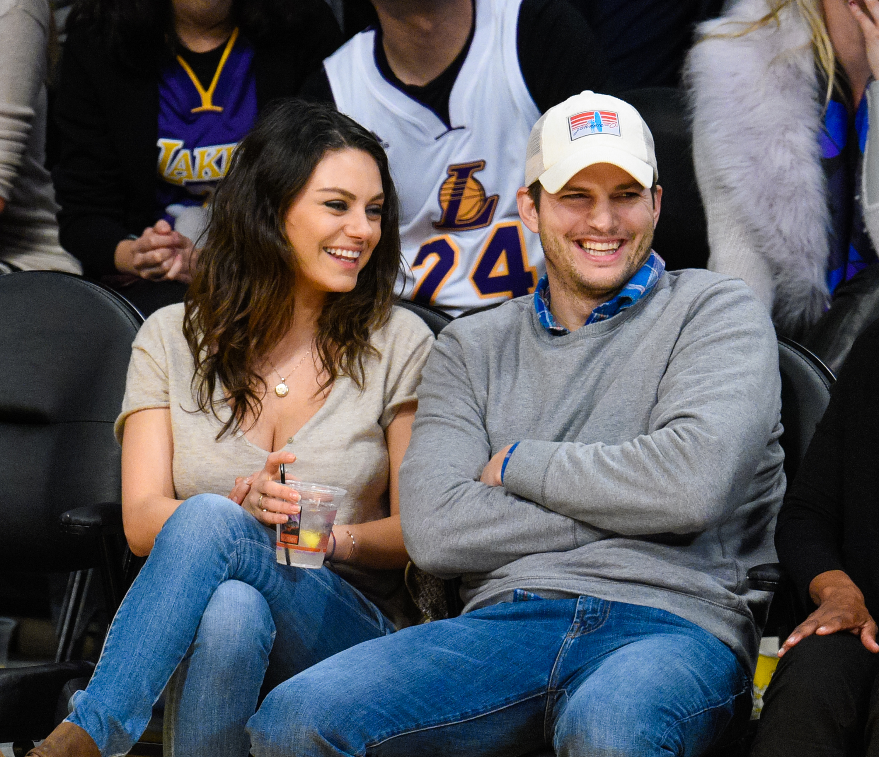 Celebrities At The Los Angeles Lakers Game