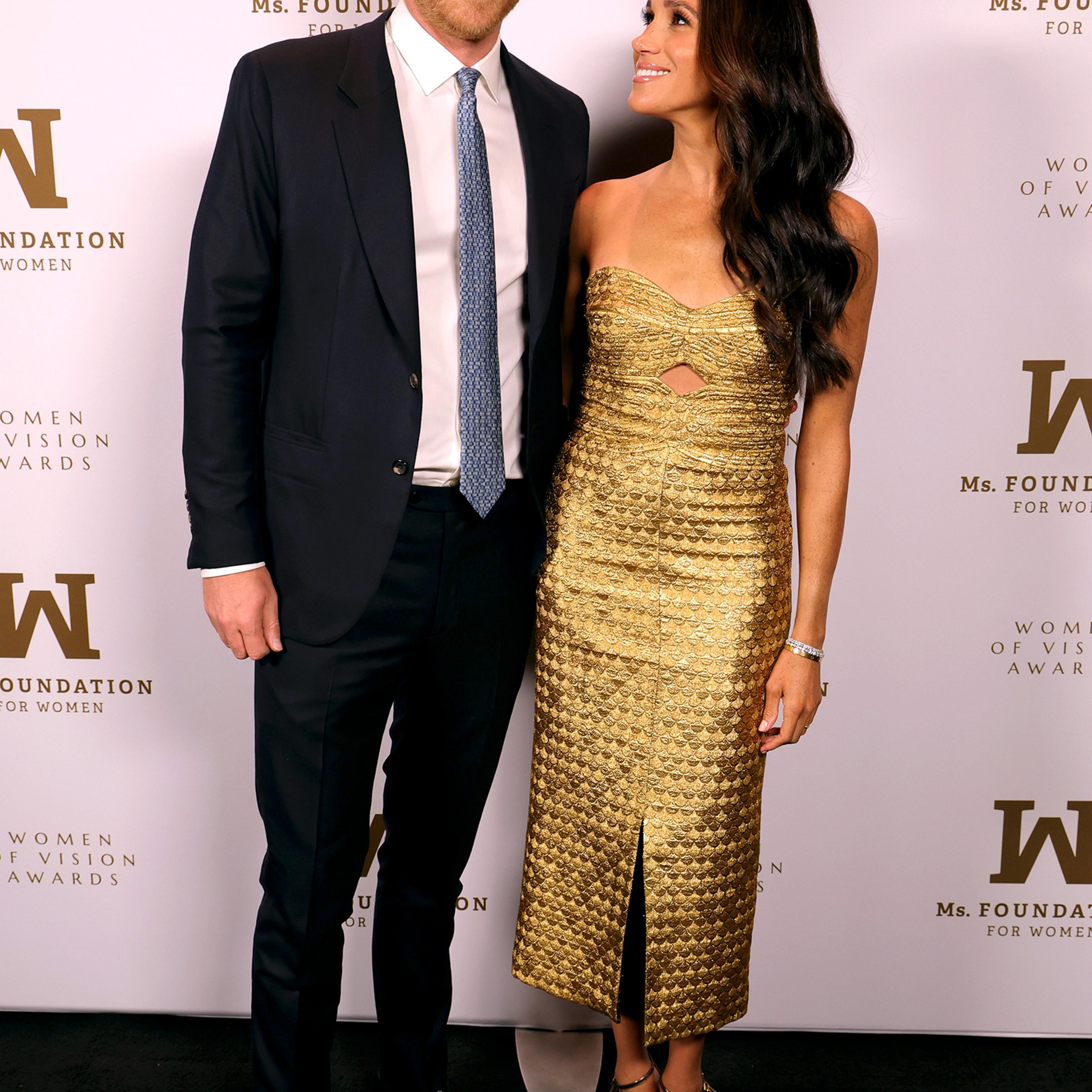 Prince Harry and Meghan Markle attend the Ms. Foundation Women of Vision Awards: Celebrating Generations of Progress & Power at Ziegfeld Ballroom on May 16 in New York City.
