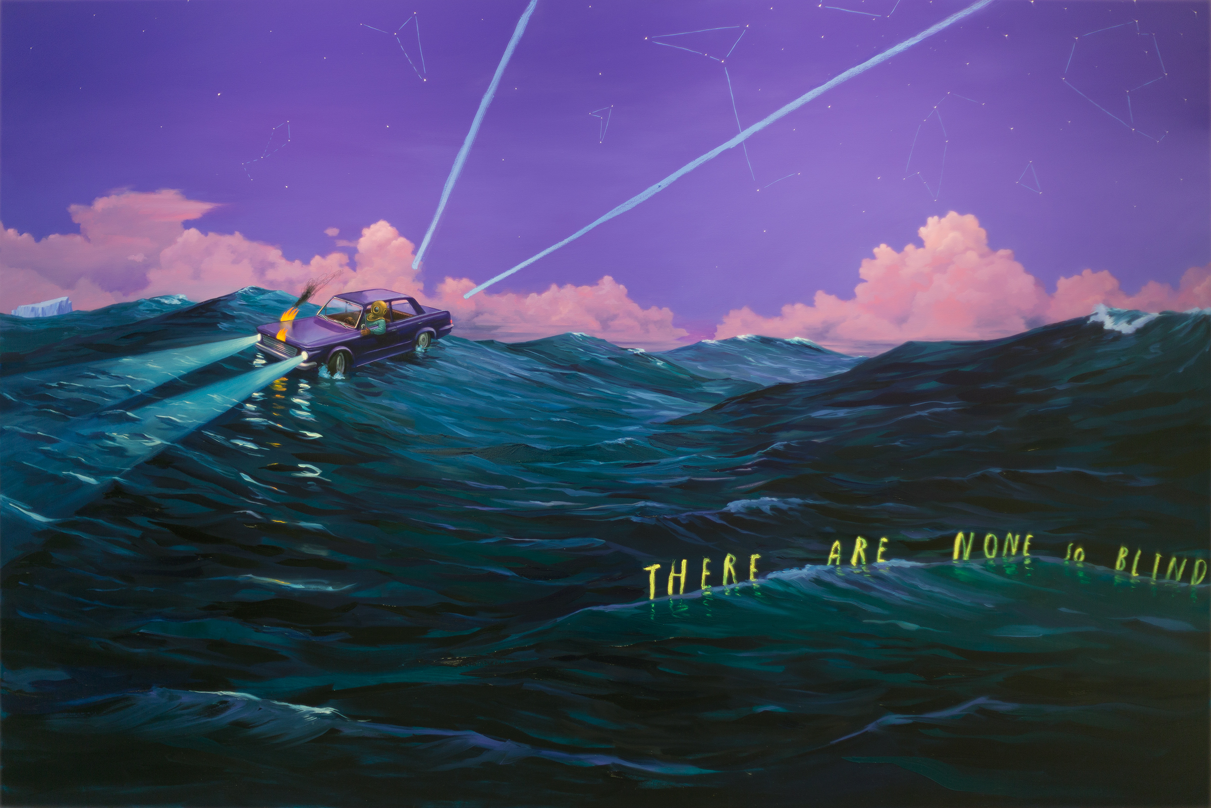 An oil painting from Jeffers’ series of works showing how we need to start truly quantifying the global environment