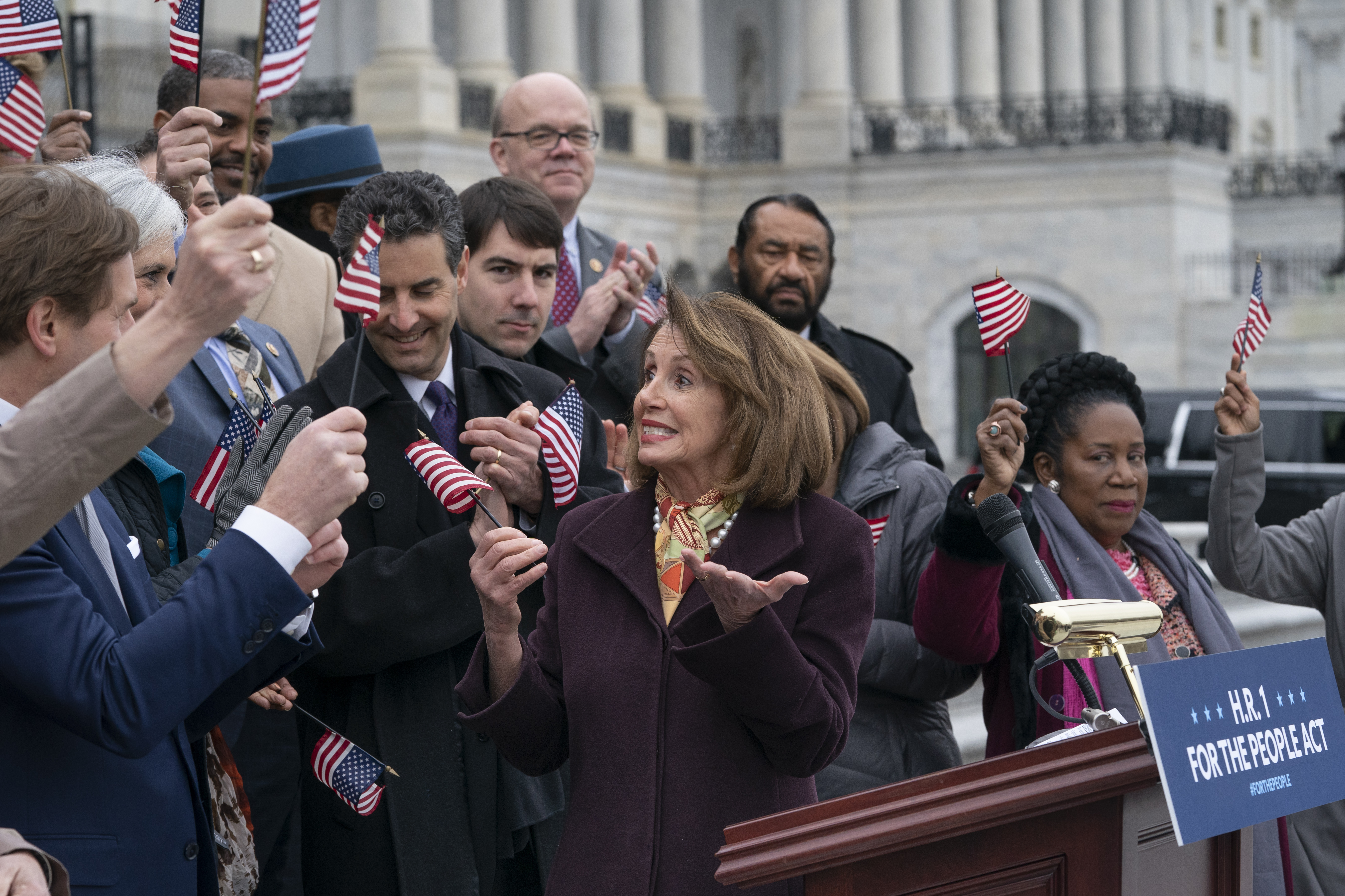 Speaker of the House Nancy Pelosi and House Democrats rally ahead of passage of H.R. 1