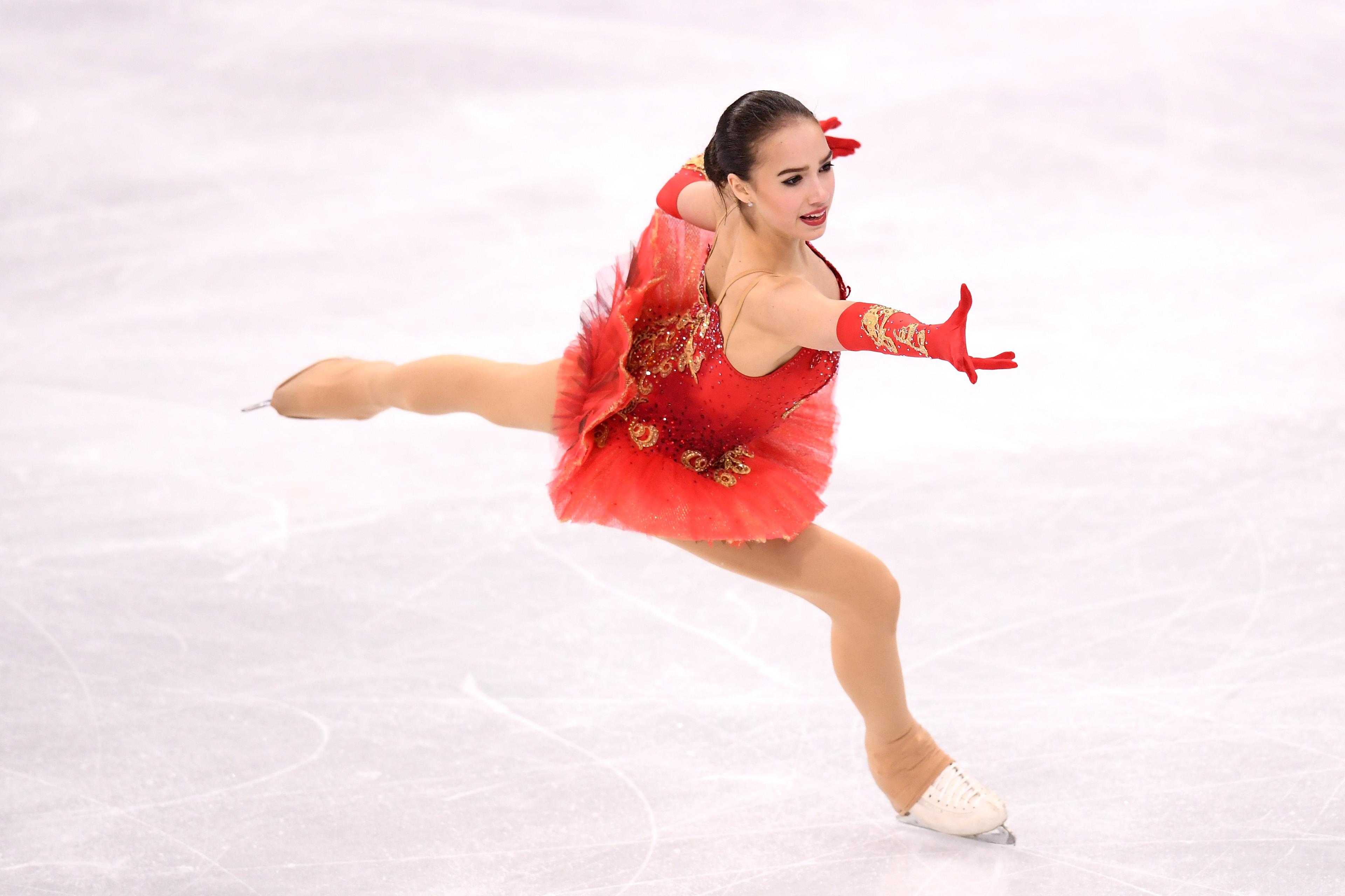 alina zagitova red dress Alina Zagitova Wins Olympics Figure Skating Gold for Russia