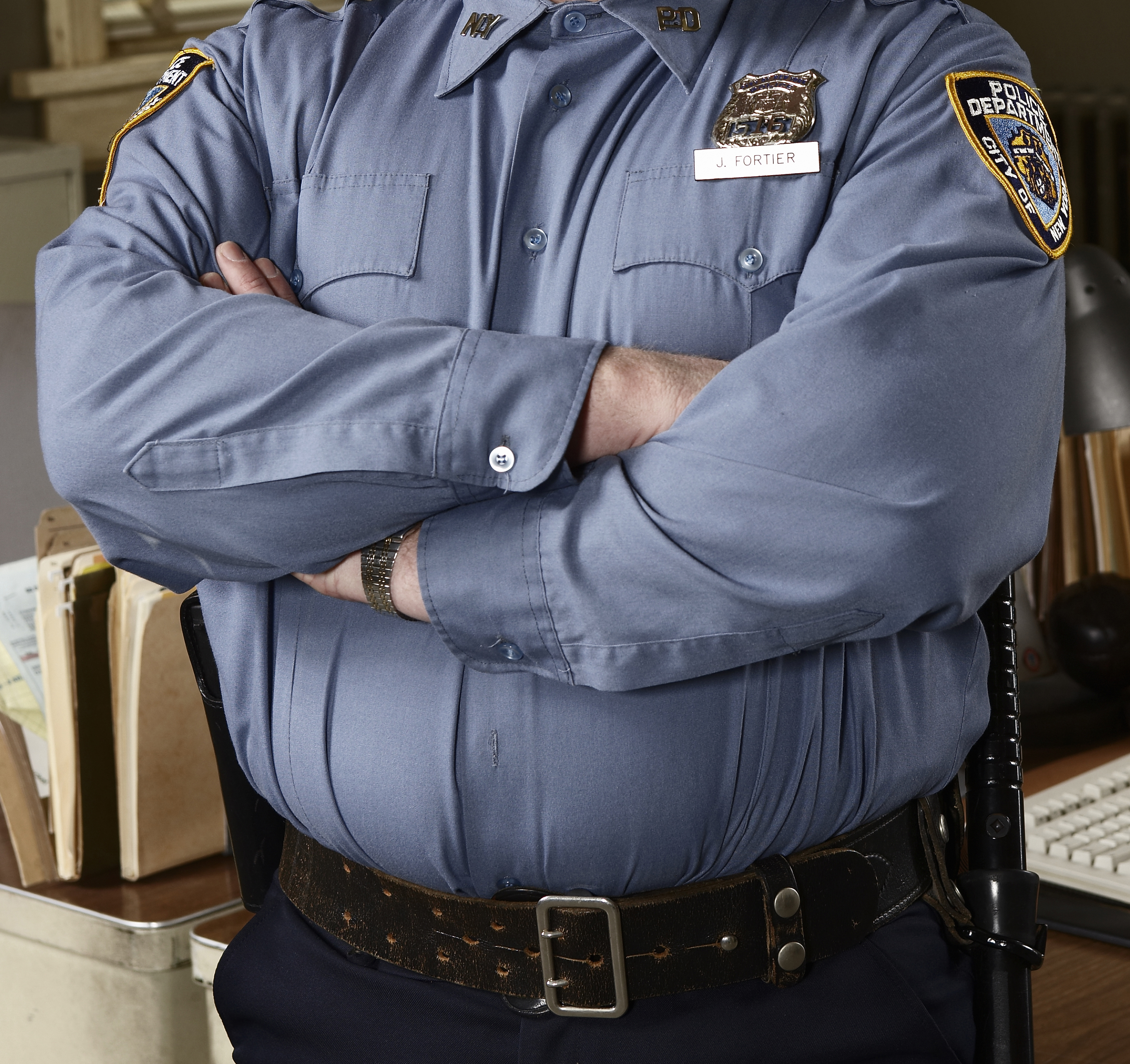 Policeman in office, portrait