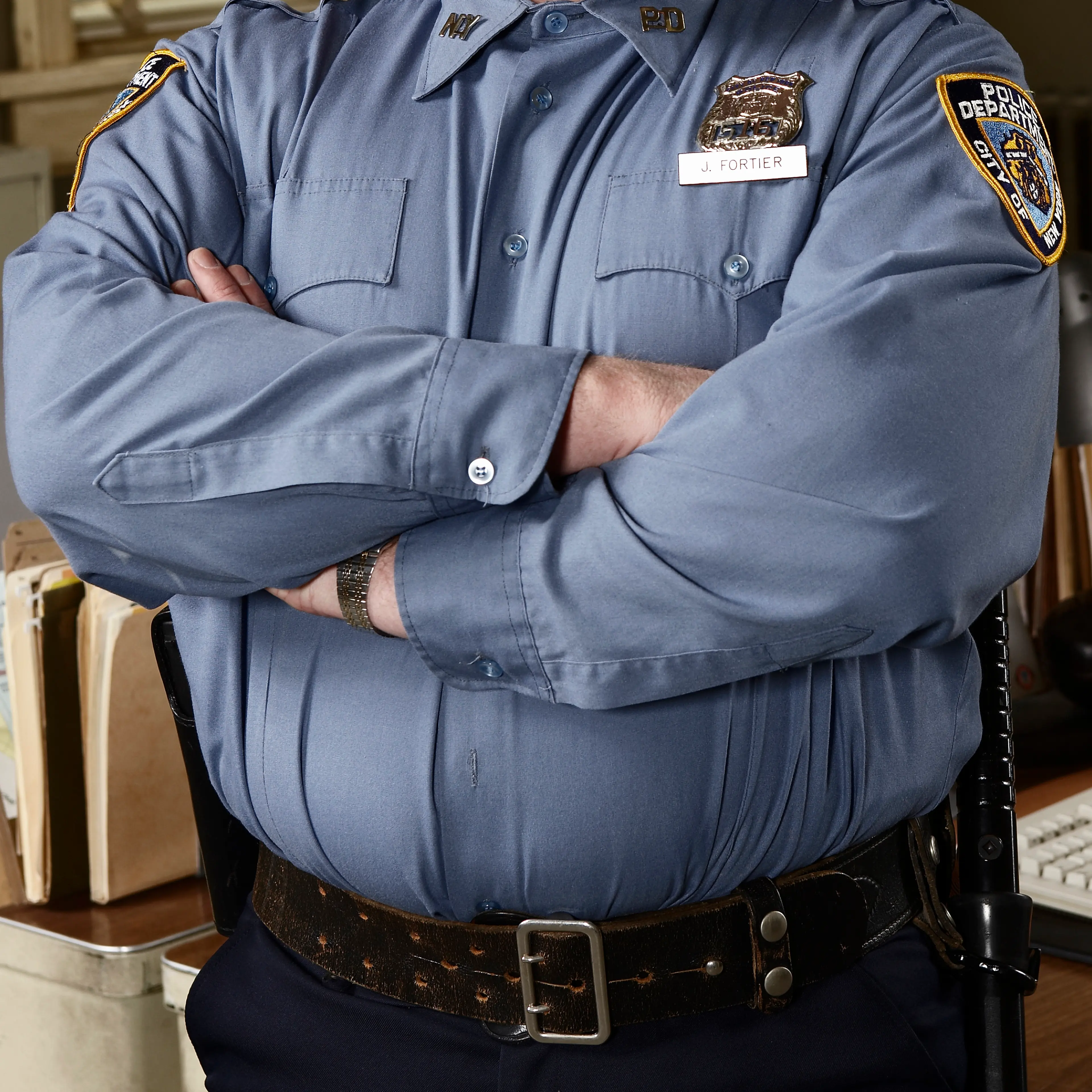 Policeman in office, portrait