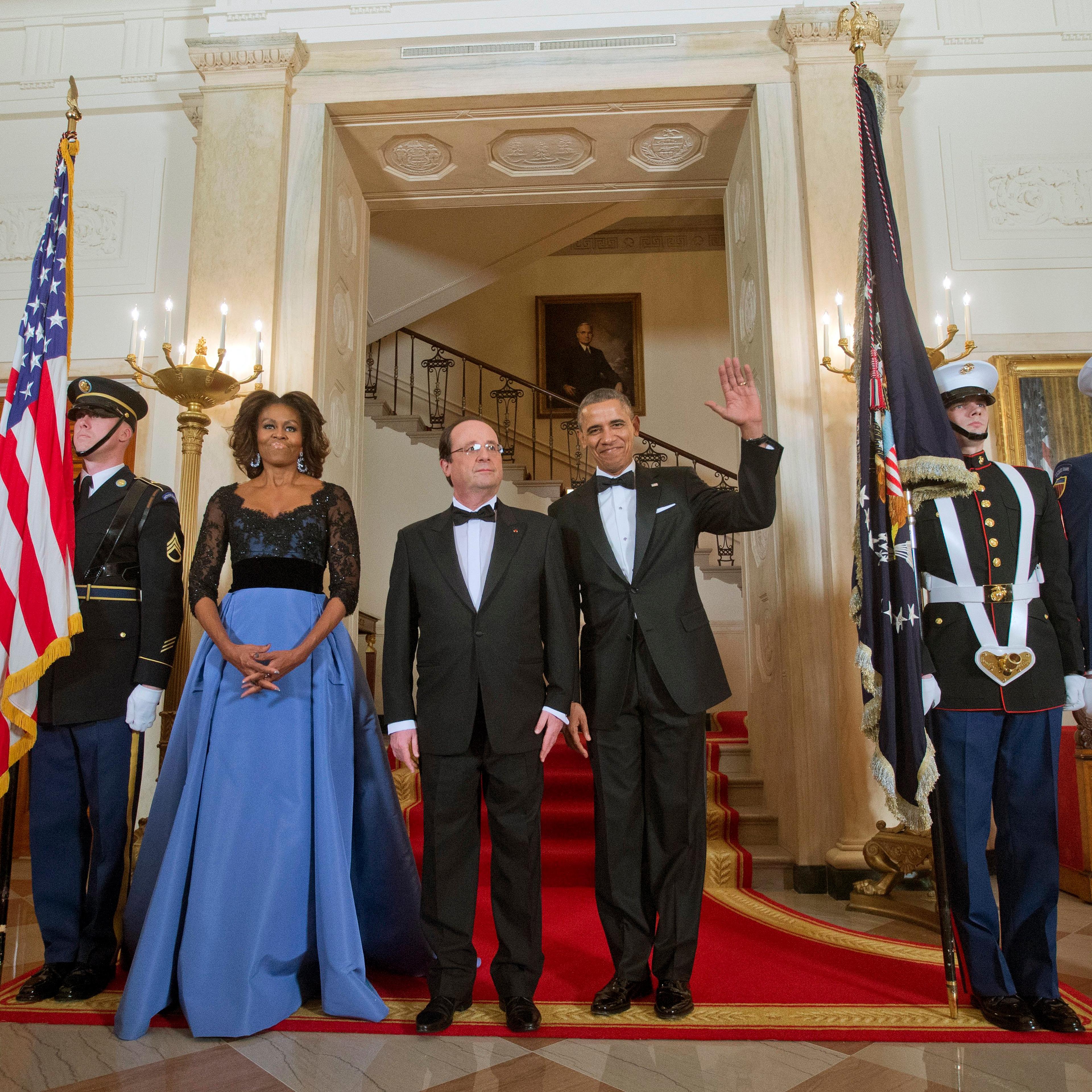 Barack Obama, Francois Hollande, Michelle Obama