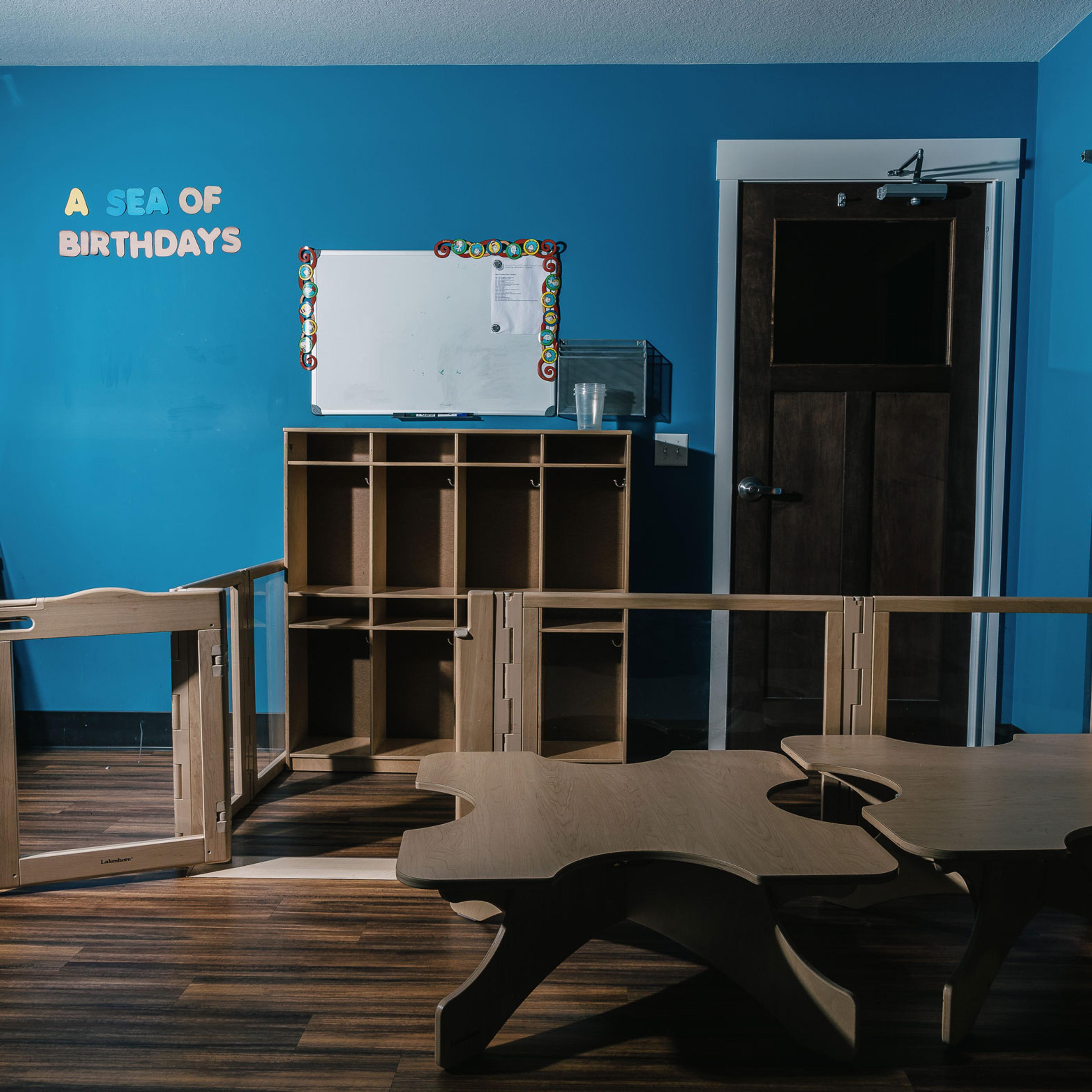 An empty classroom at the Discover Magical Moments childcare facility