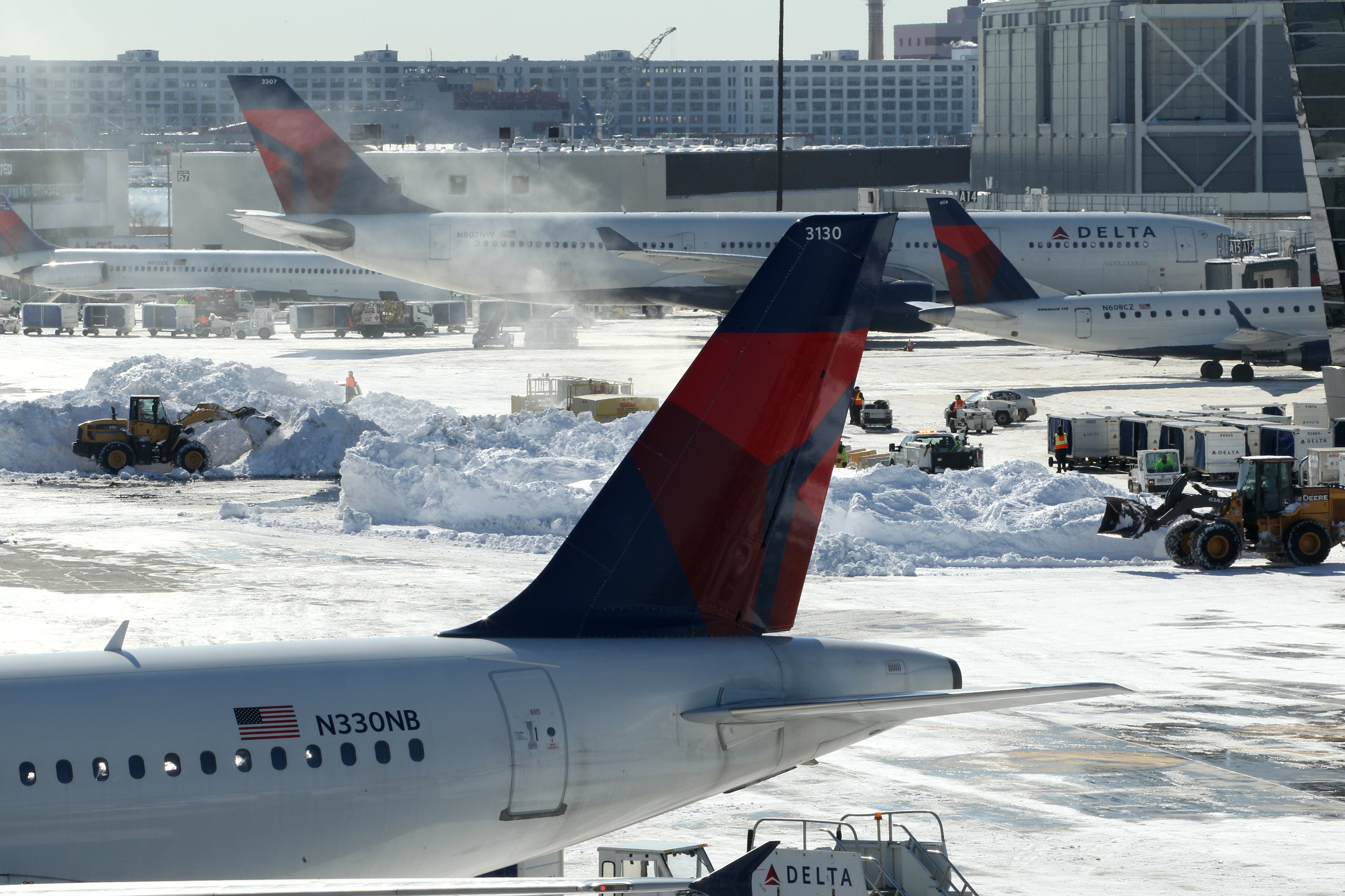 Boston Logan Airport in the Snow