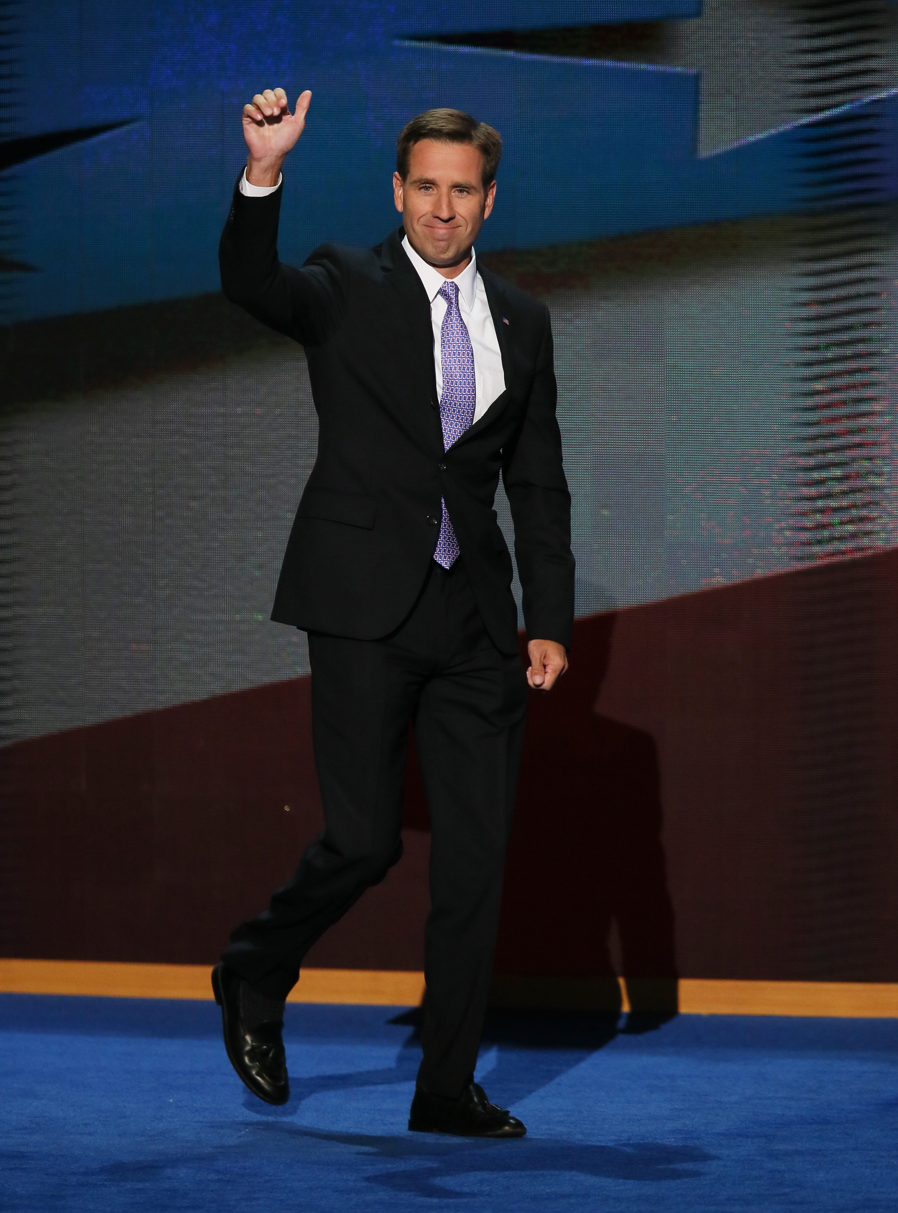 Attorney General of Delaware Beau Biden walks on stage during the final day of the Democratic National Convention at Time Warner Cable Arena on September 6, 2012 in Charlotte, North Carolina.