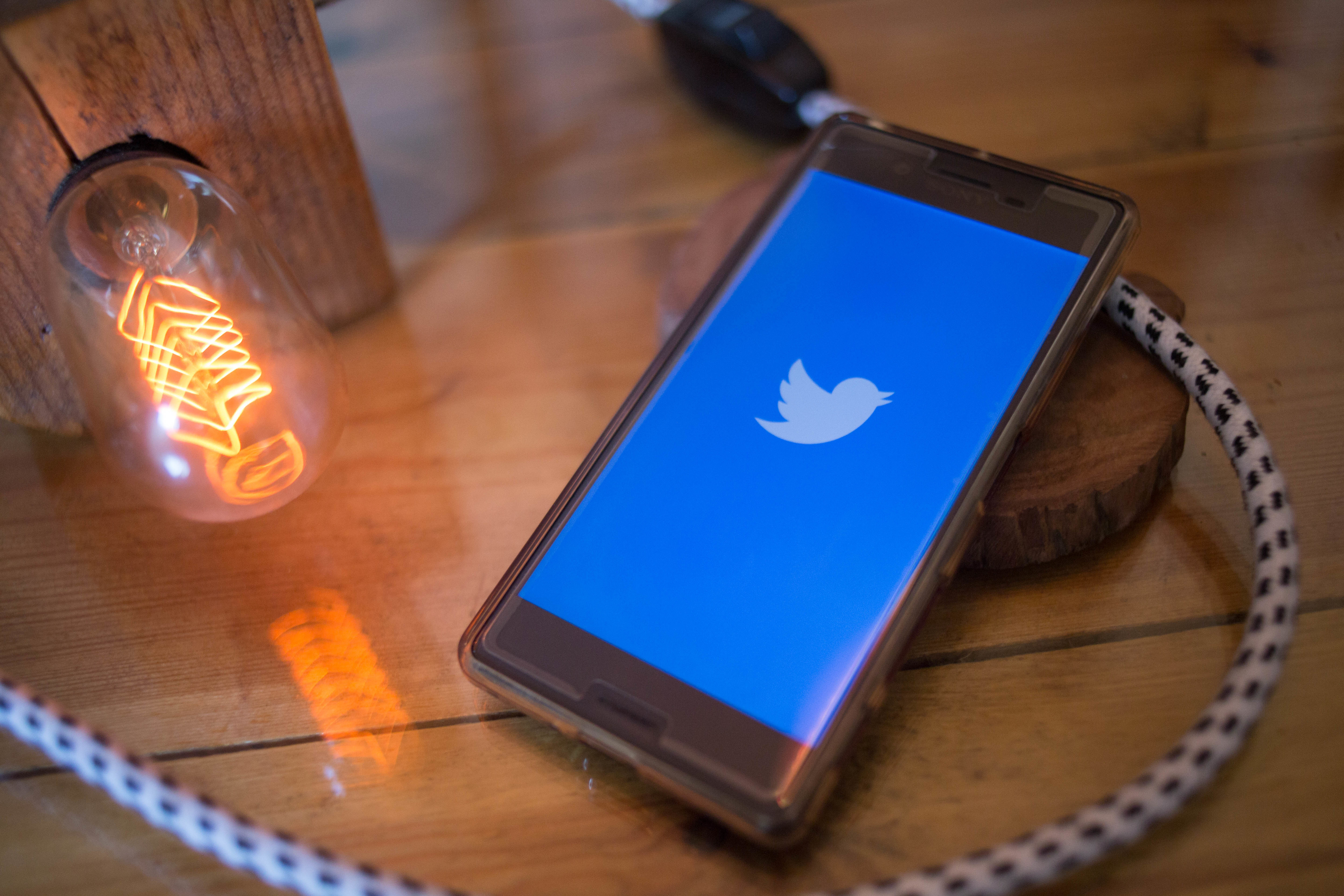 The Twitter application seen displayed on a Sony smartphone