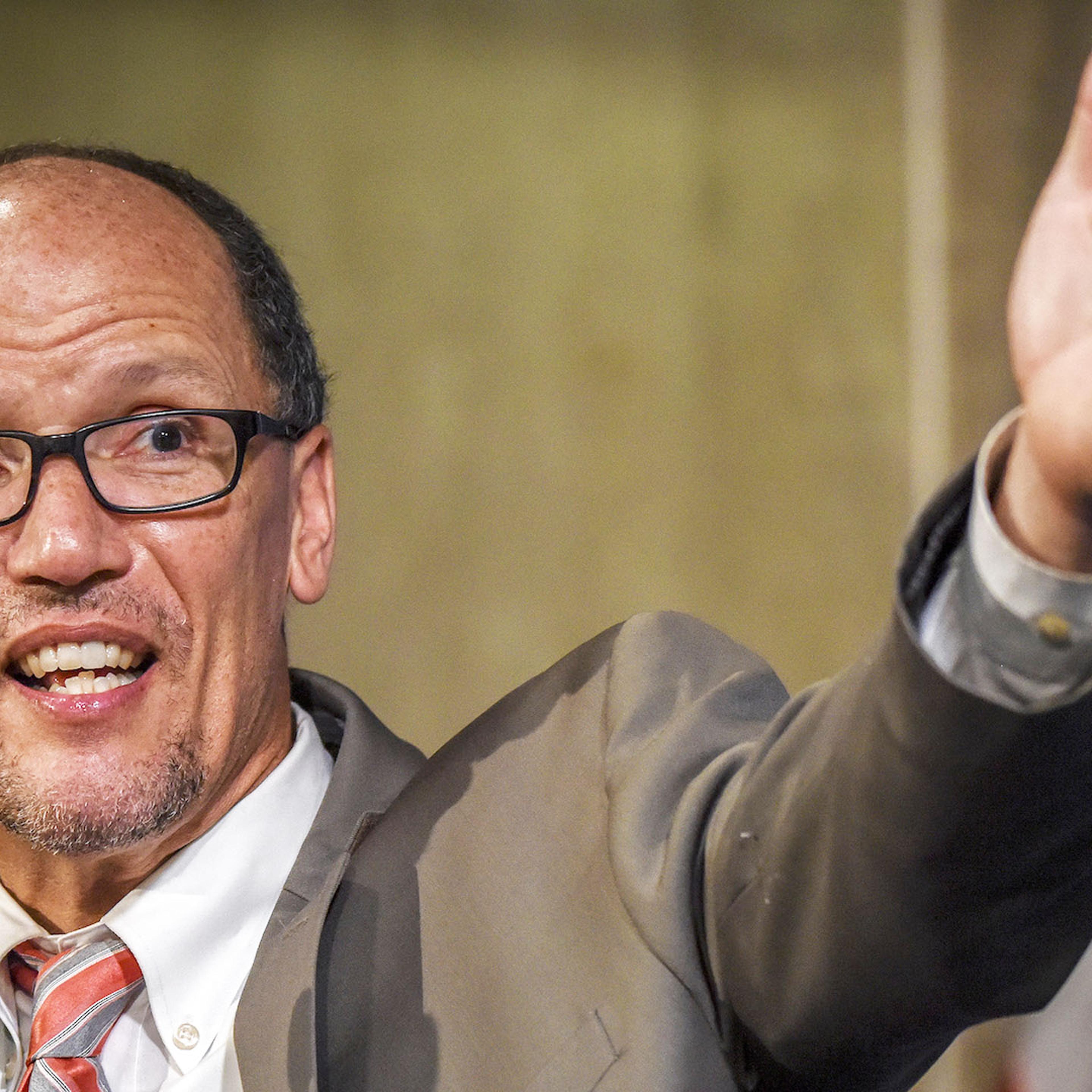 Secretary of Labor Tom Perez, speculated to be on the short list for Hillary Clinton's Vice President, addresses a women's summit at the Department of Labor in Washington, DC.