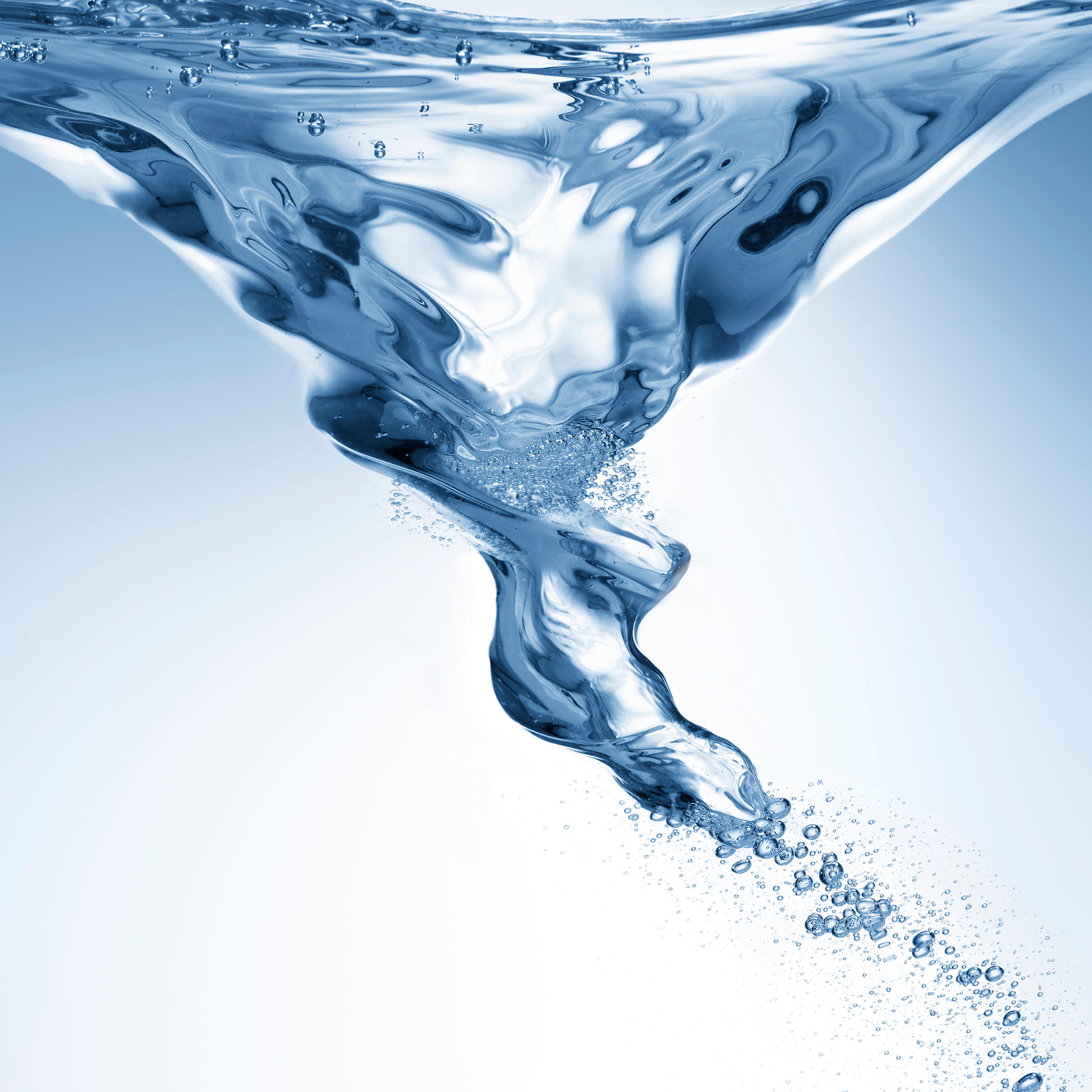 Blue vortex in water
