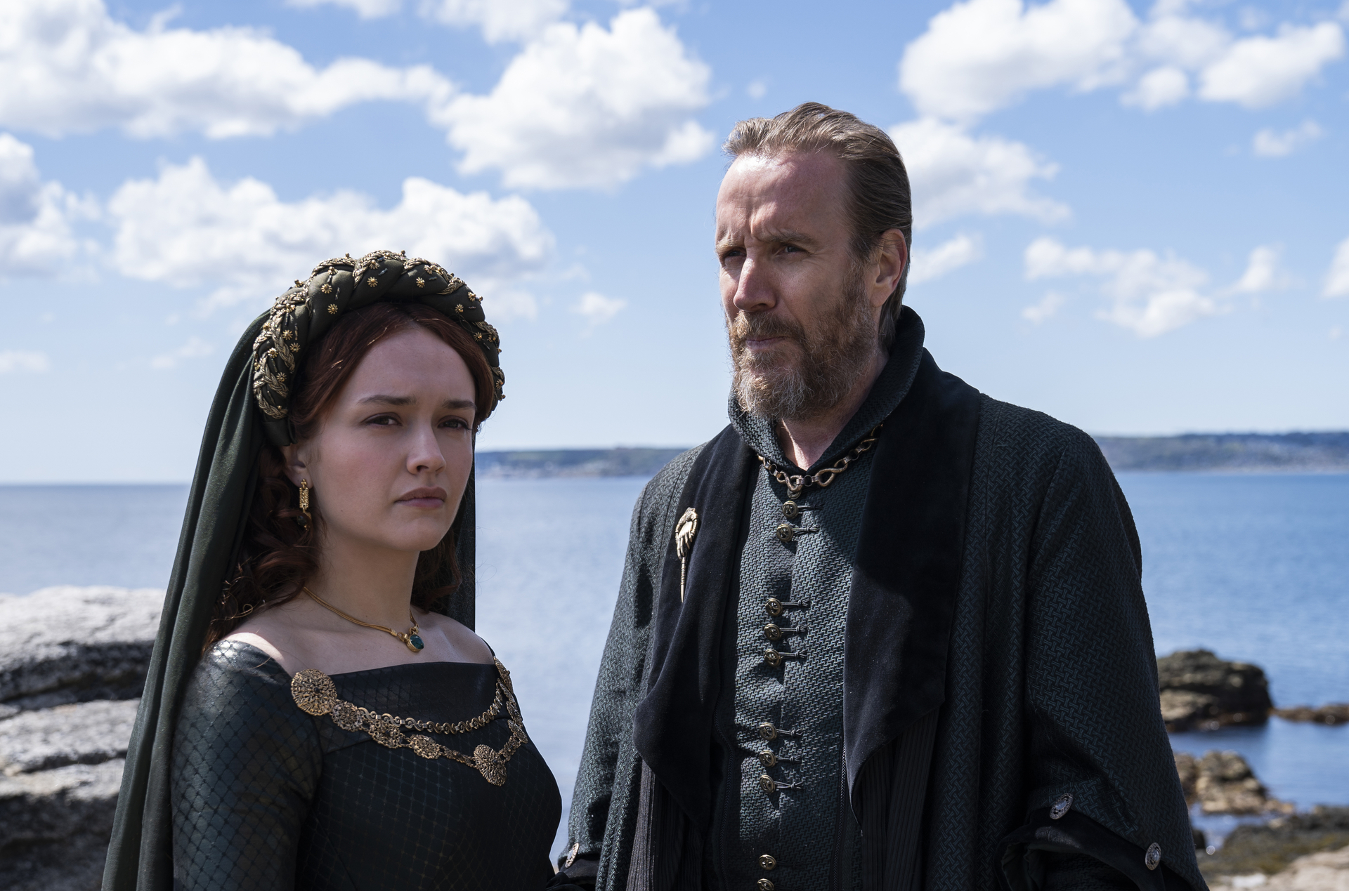 Olivia Cooke and Rhys Ifans in the <i>Game of Thrones</i> prequel <i>House of Dragon</i>
