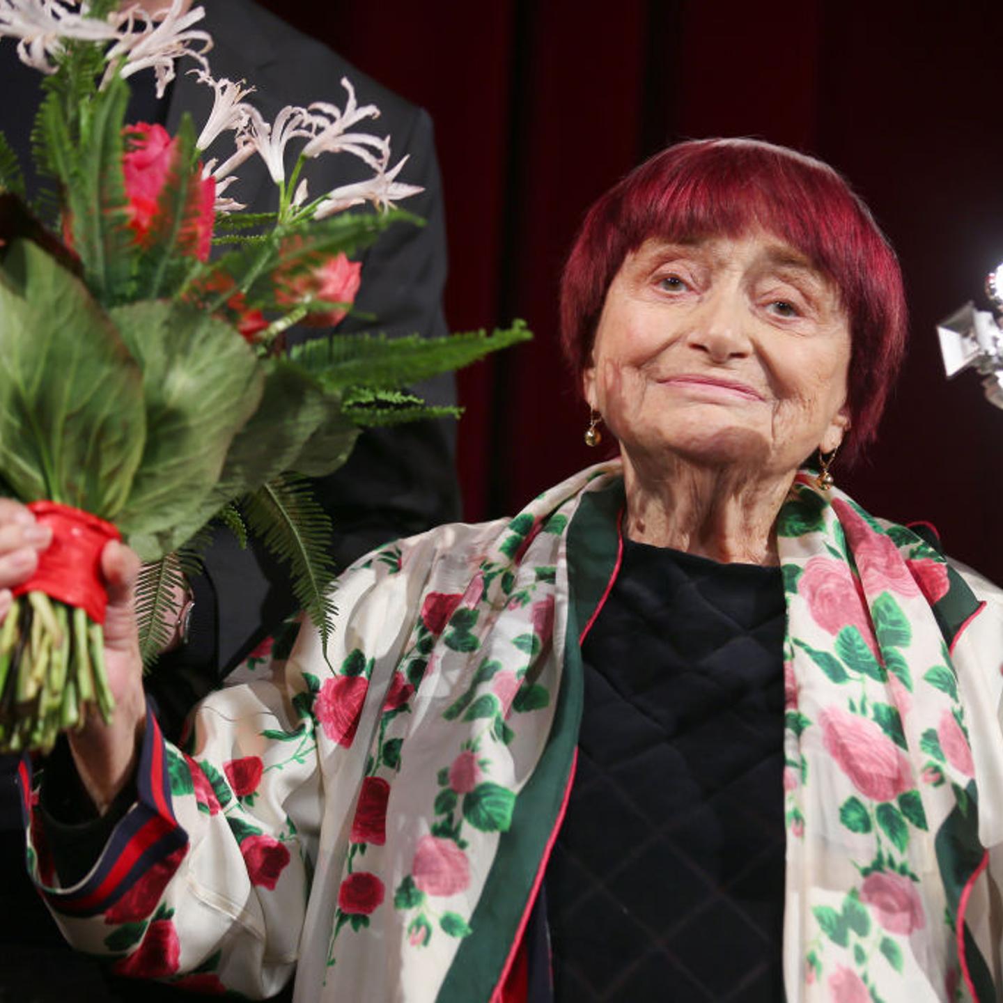 Director Agnès Varda on stage at the Berlinale Camera award ceremony during the 69th Berlinale International Film Festival Berlin on February 13, 2019.