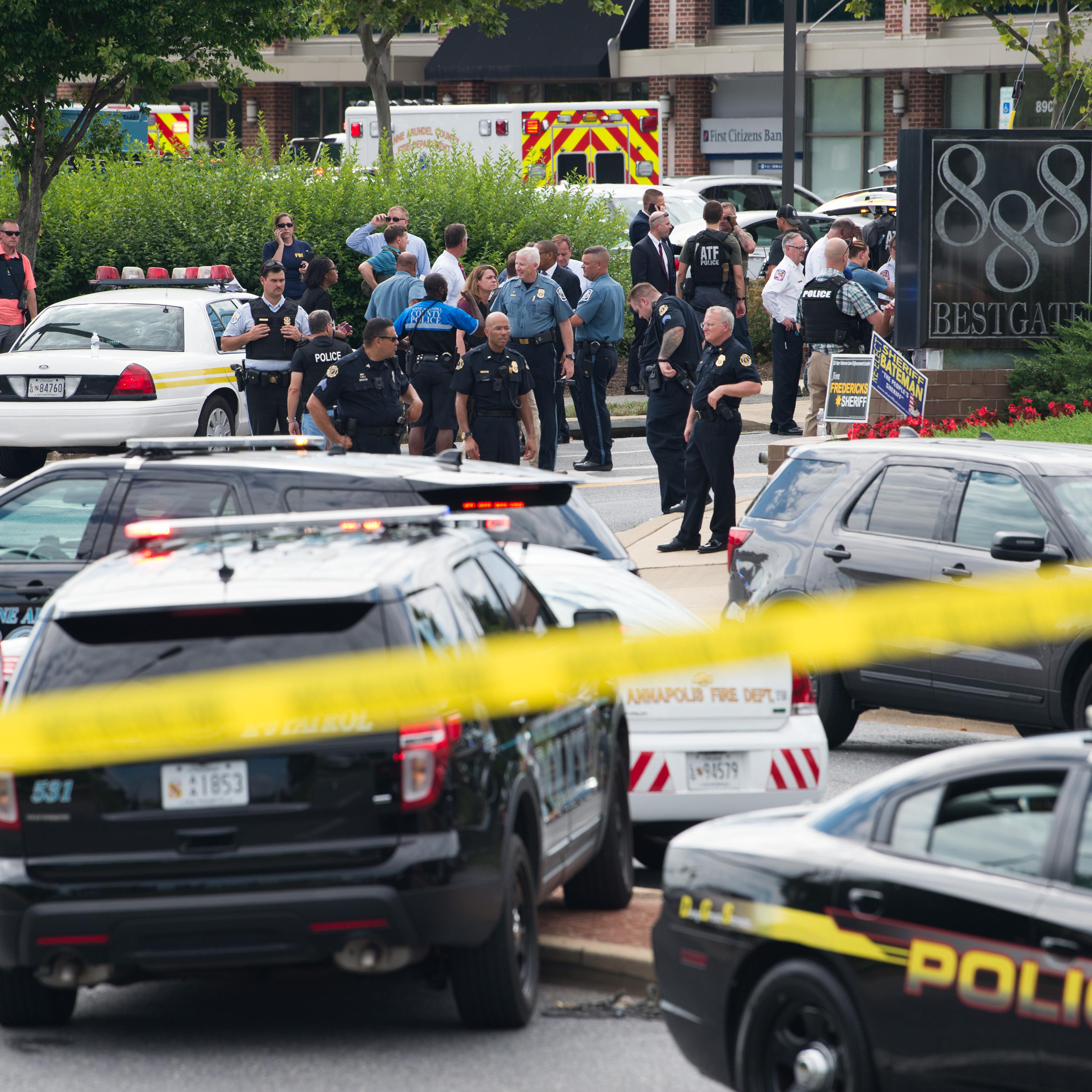 Scene outside Capital Gazette after deadly shooting