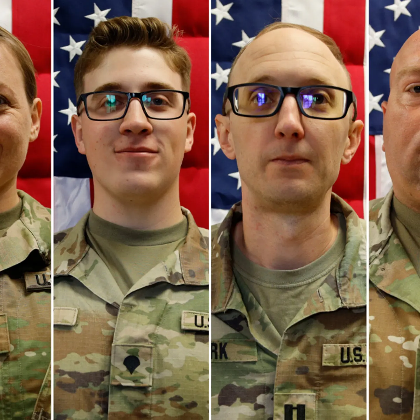 From left: Sgt. 1st Class Nicole Amor, Sgt. Declan Coady, Capt. Cody Khork, and Sgt. 1st Class Noah Tietjens of the 103rd Sustainment Command