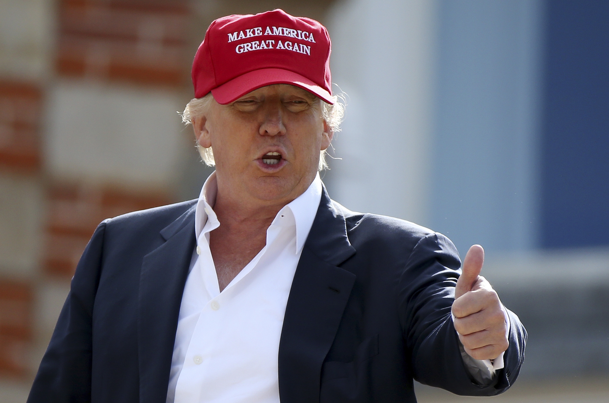 Donald Trump at the Women's British Open golf championship in Turnberry, Scotland on July 30, 2015.