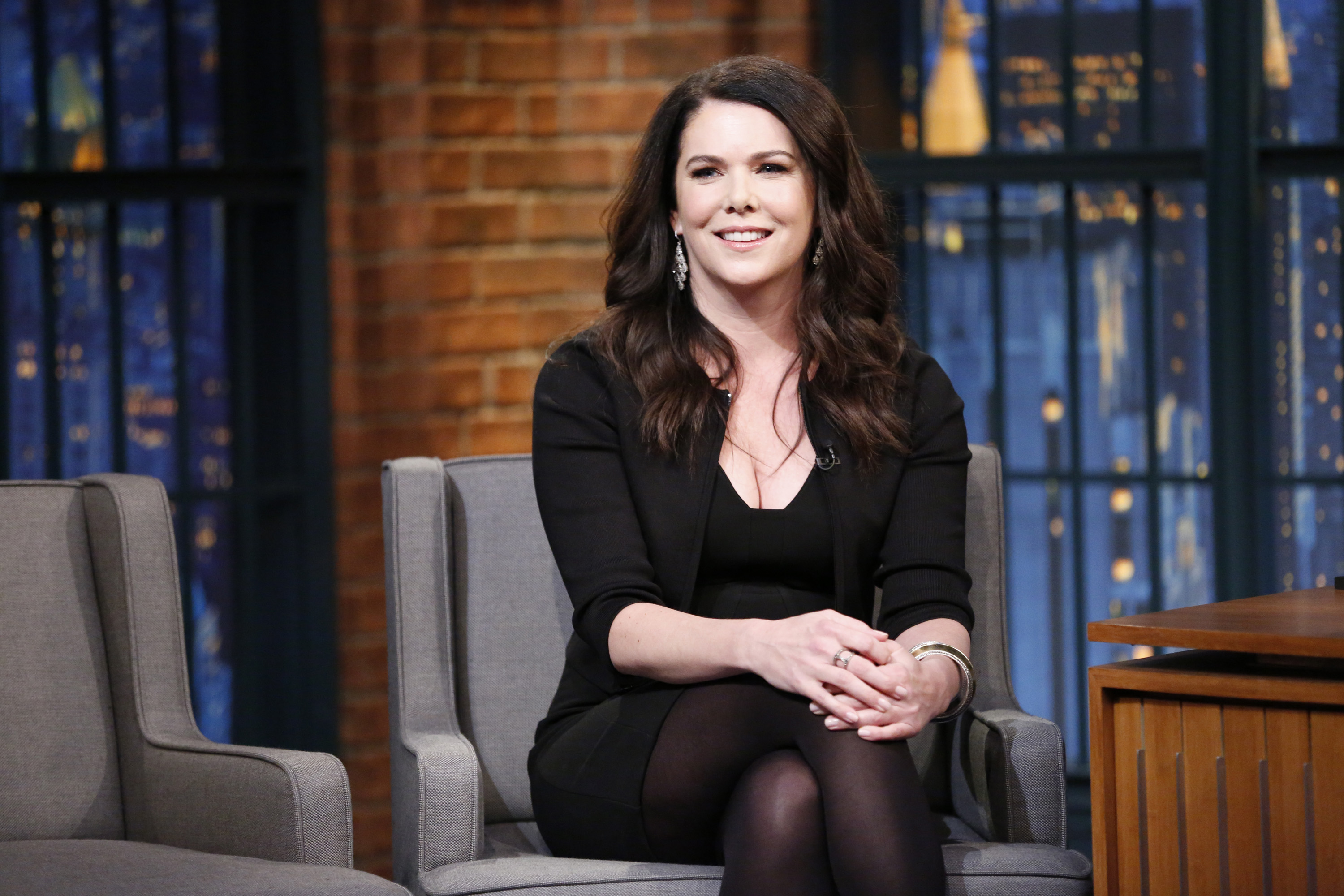 LATE NIGHT WITH SETH MEYERS -- Episode 0153 -- Pictured: Actress Lauren Graham during an interview on January 20, 2015 -- (Photo by: Lloyd Bishop/NBC/NBCU Photo Bank)