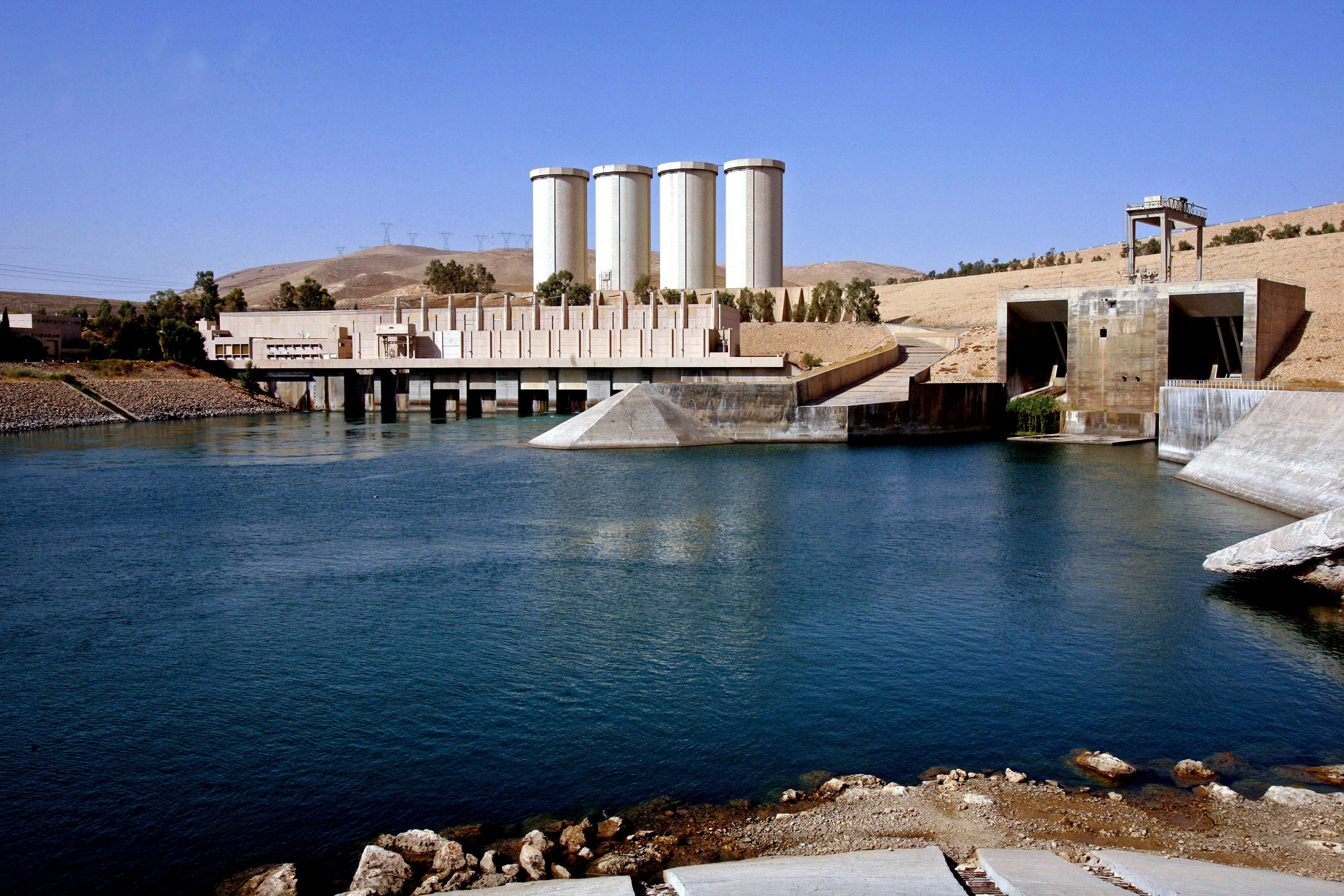 The dam in Mosul, 360 kilometers (225 miles) northwest of Baghdad, Iraq.