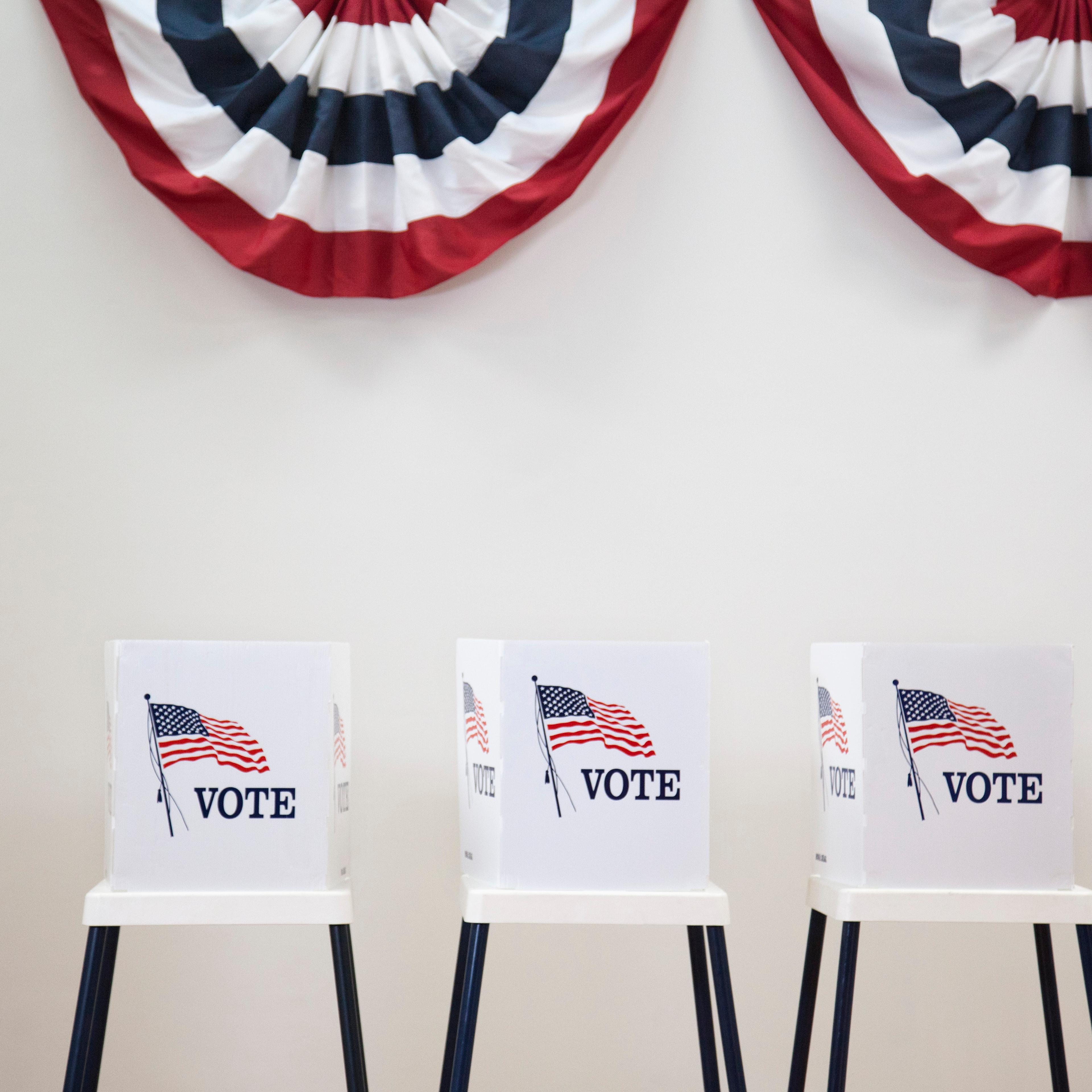 Voting booths in polling place