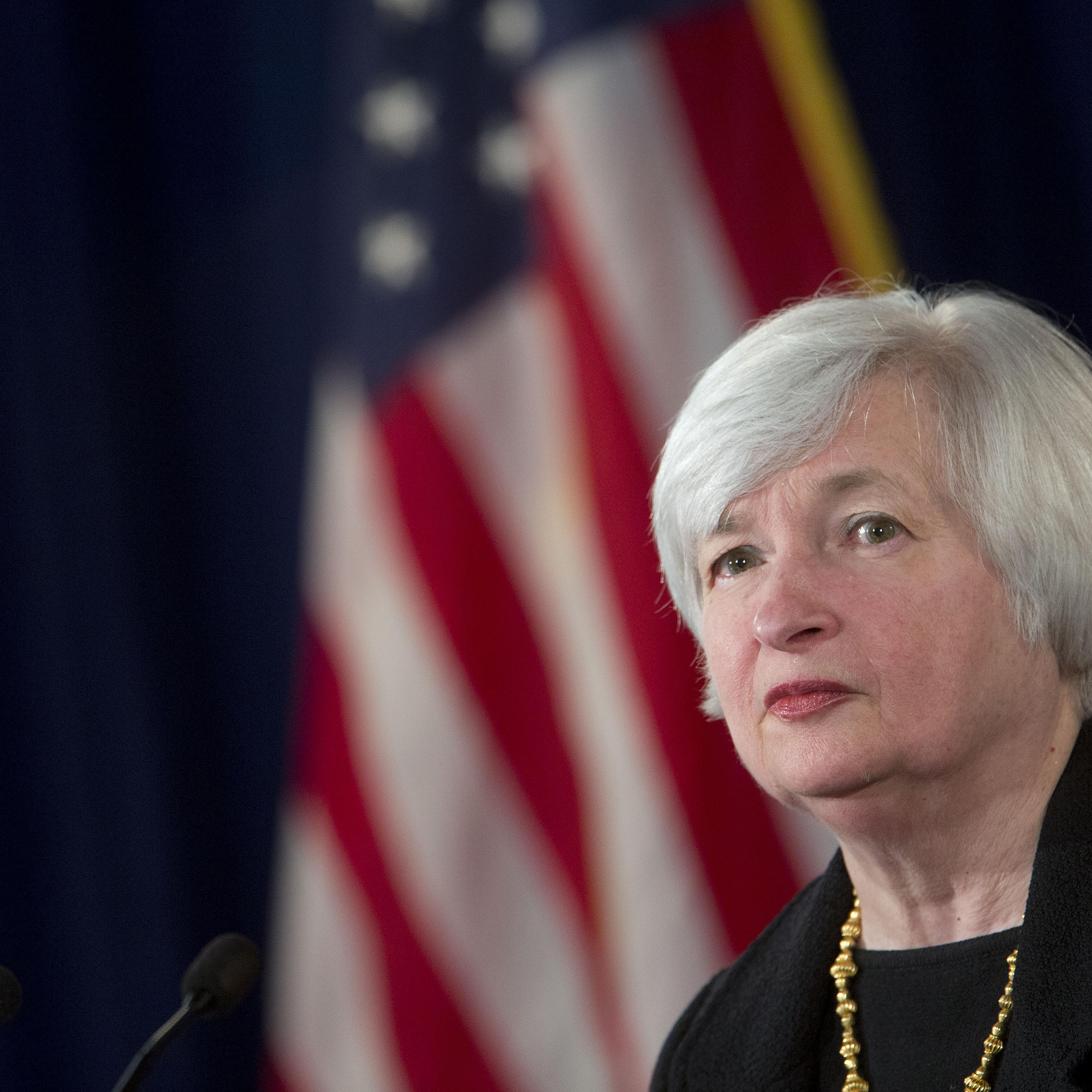 Janet Yellen, chair of the U.S. Federal Reserve, listens to a question during a news conference following a Federal Open Market Committee (FOMC) meeting in Washington on Sept. 17, 2014.