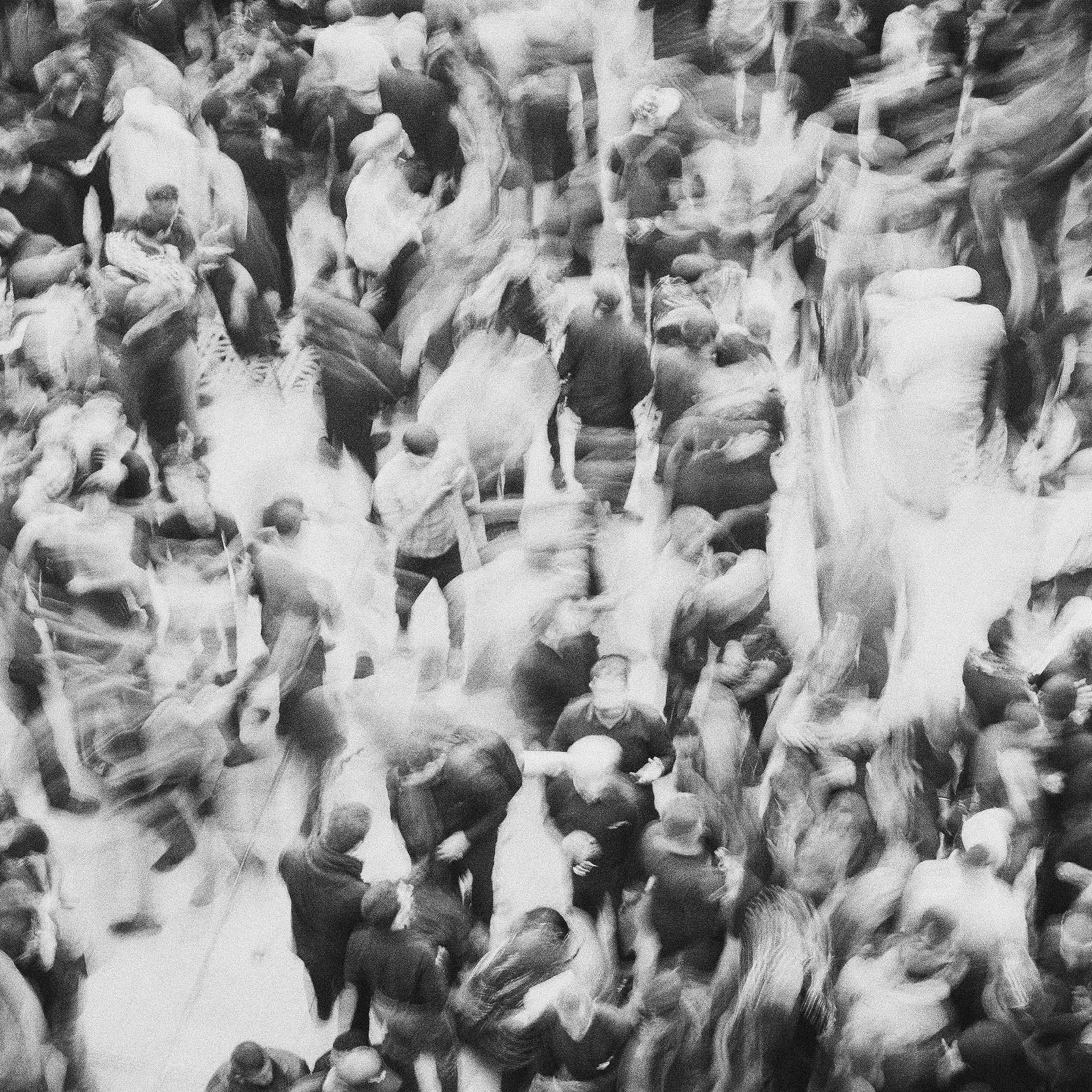 Crowded people motion on street