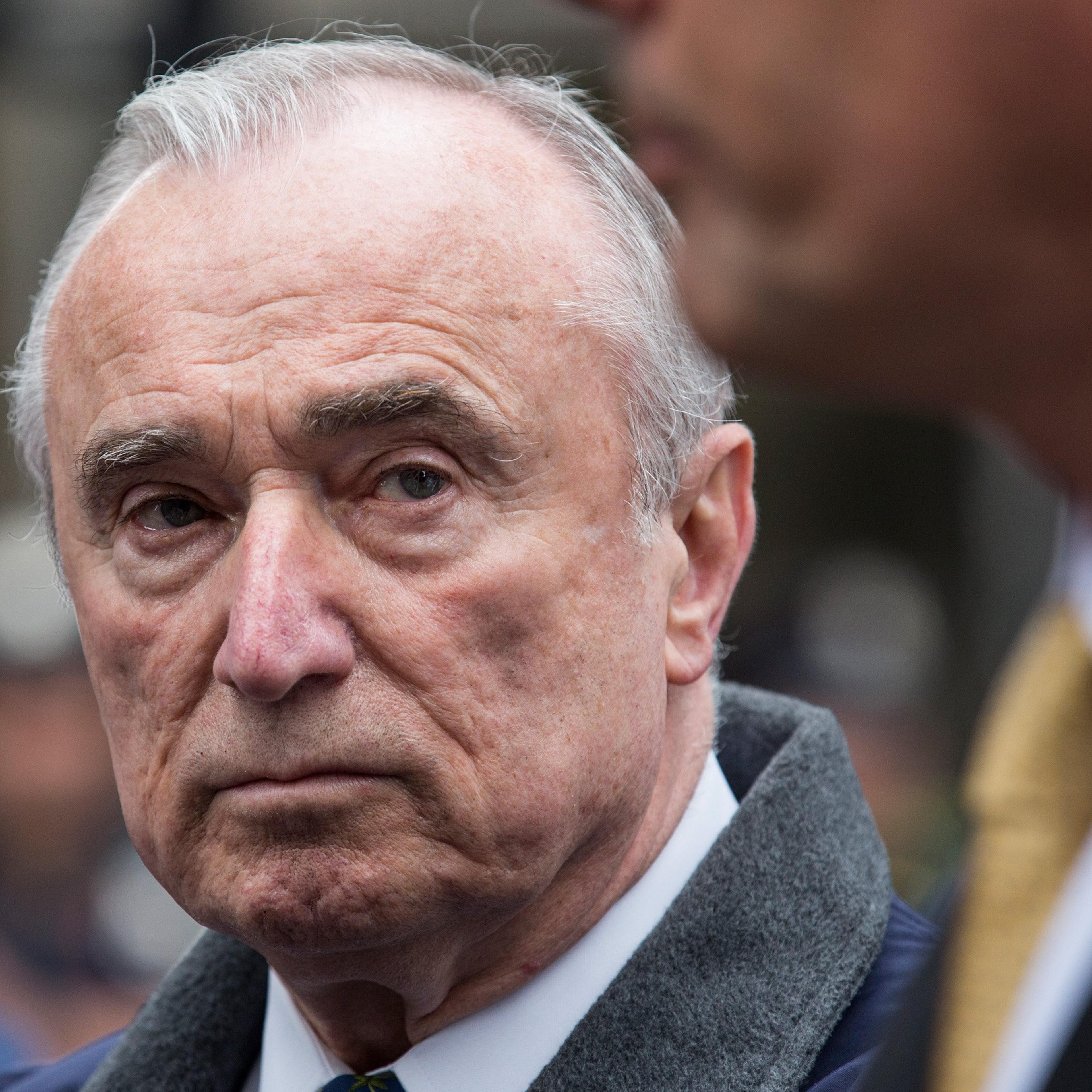 New York Police Department Commissioner Bill Bratton speaks at a press briefing after a hammer-wielding attacker assaulted a police officer on May 13, 2015 in New York City.