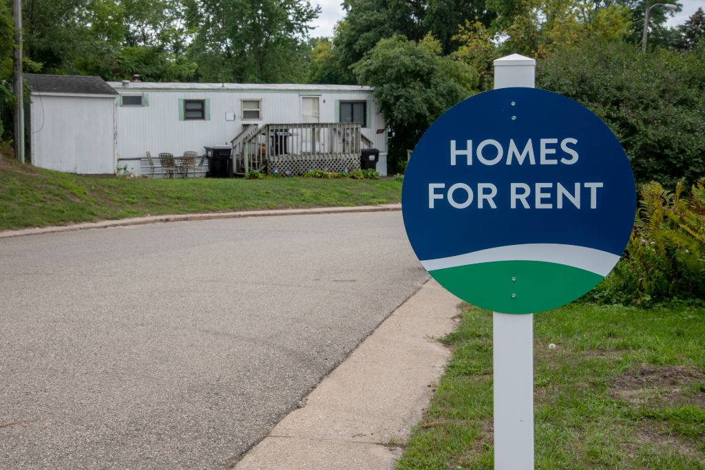 Mobile home park with mobile homes for rent