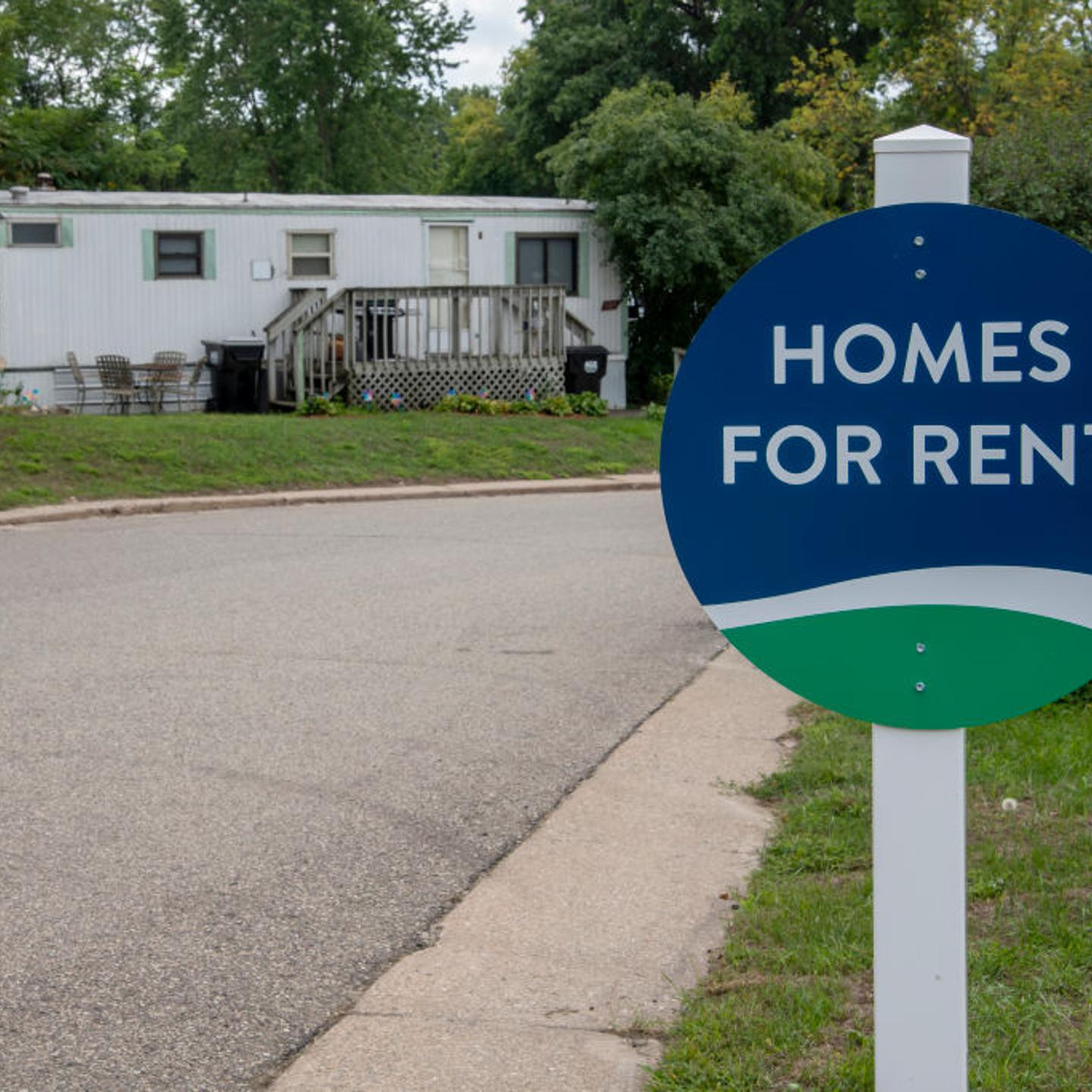 Mobile home park with mobile homes for rent